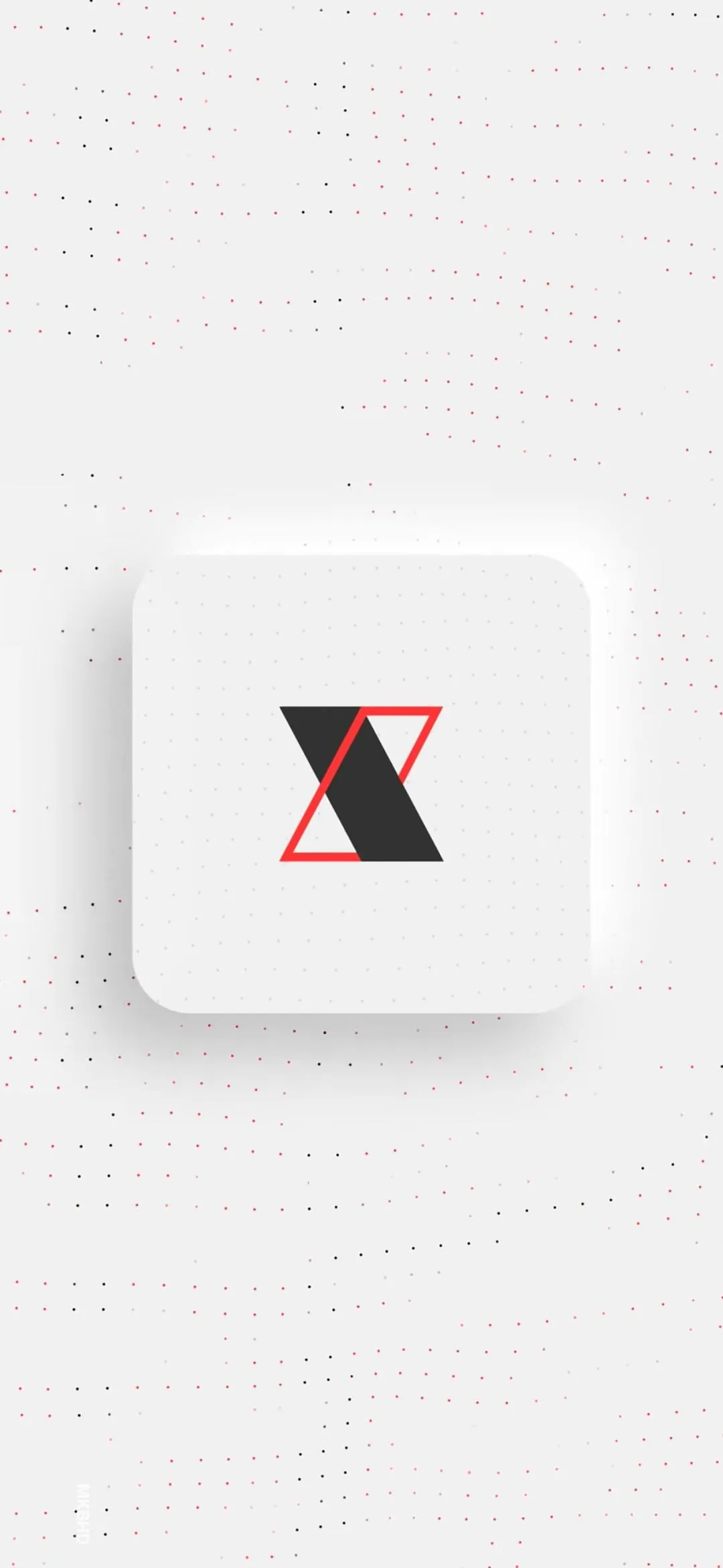 Minimal White Device Button with X Design Center Wallpaper