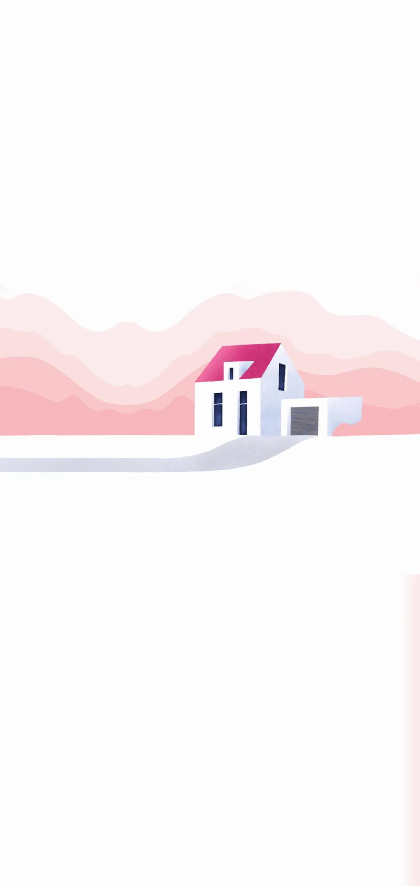 Minimal White House on Pink Landscape Wallpaper HD