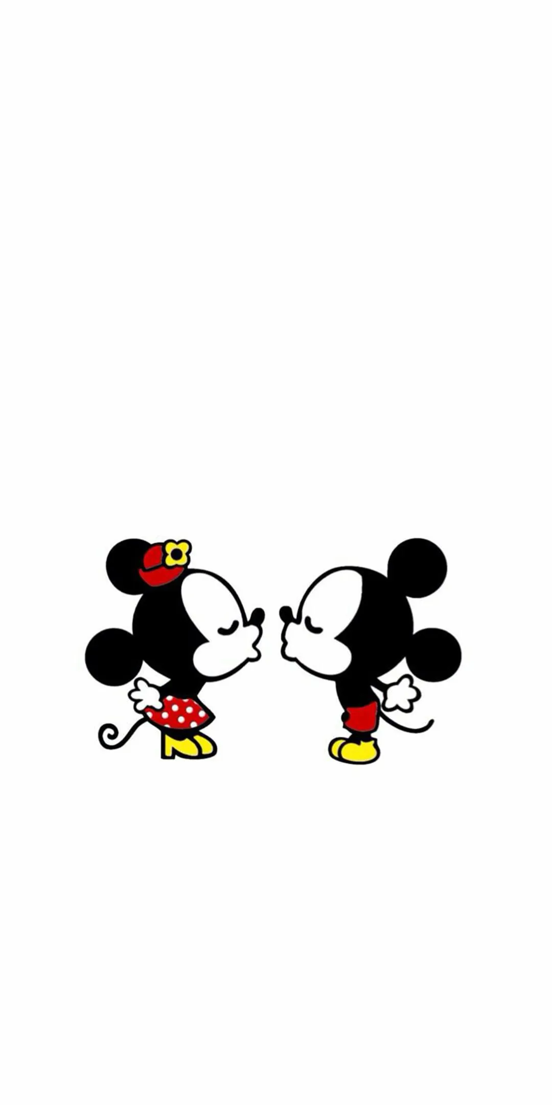 Minimalist Black and White Mickey Mouse Character Wallpaper