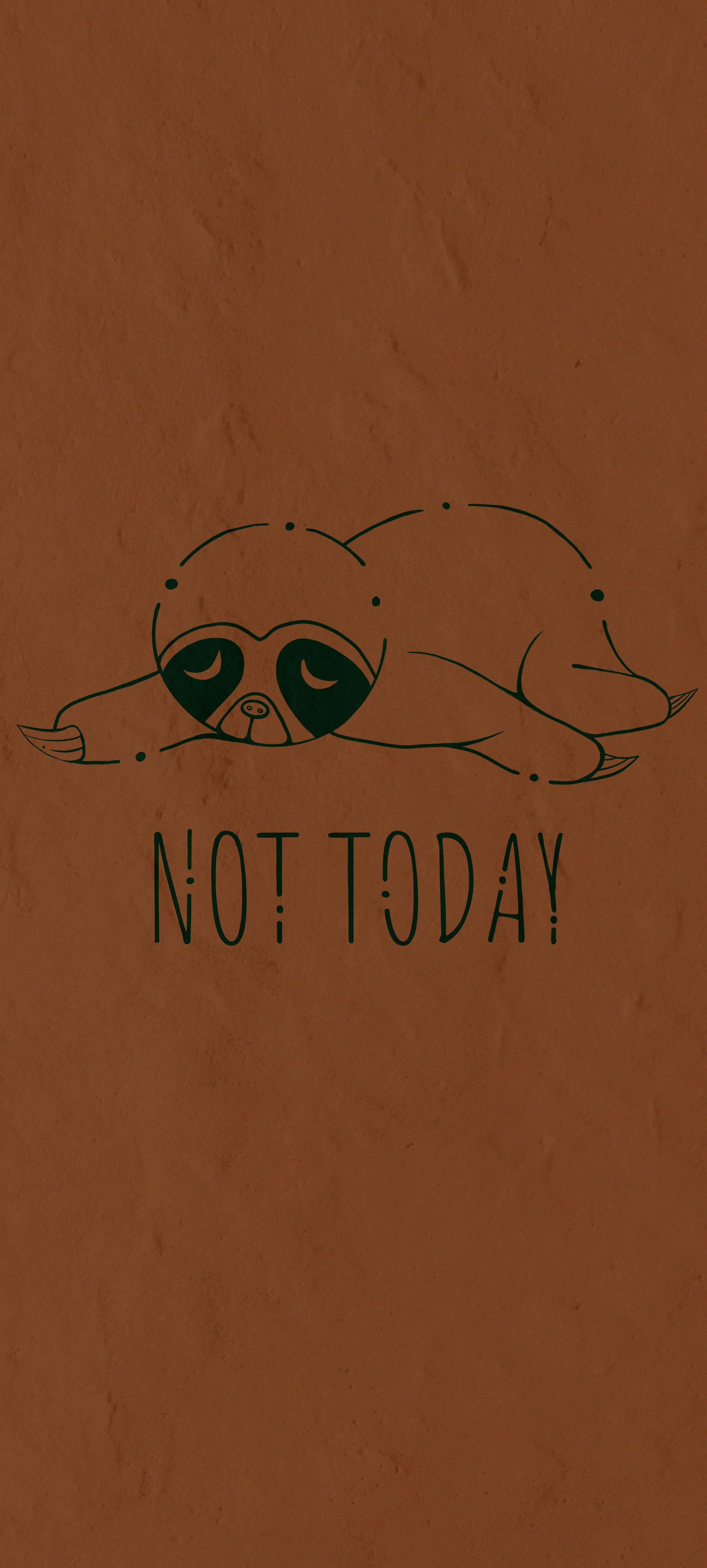 Minimalist Cartoon with Not Today Text on Brown Background