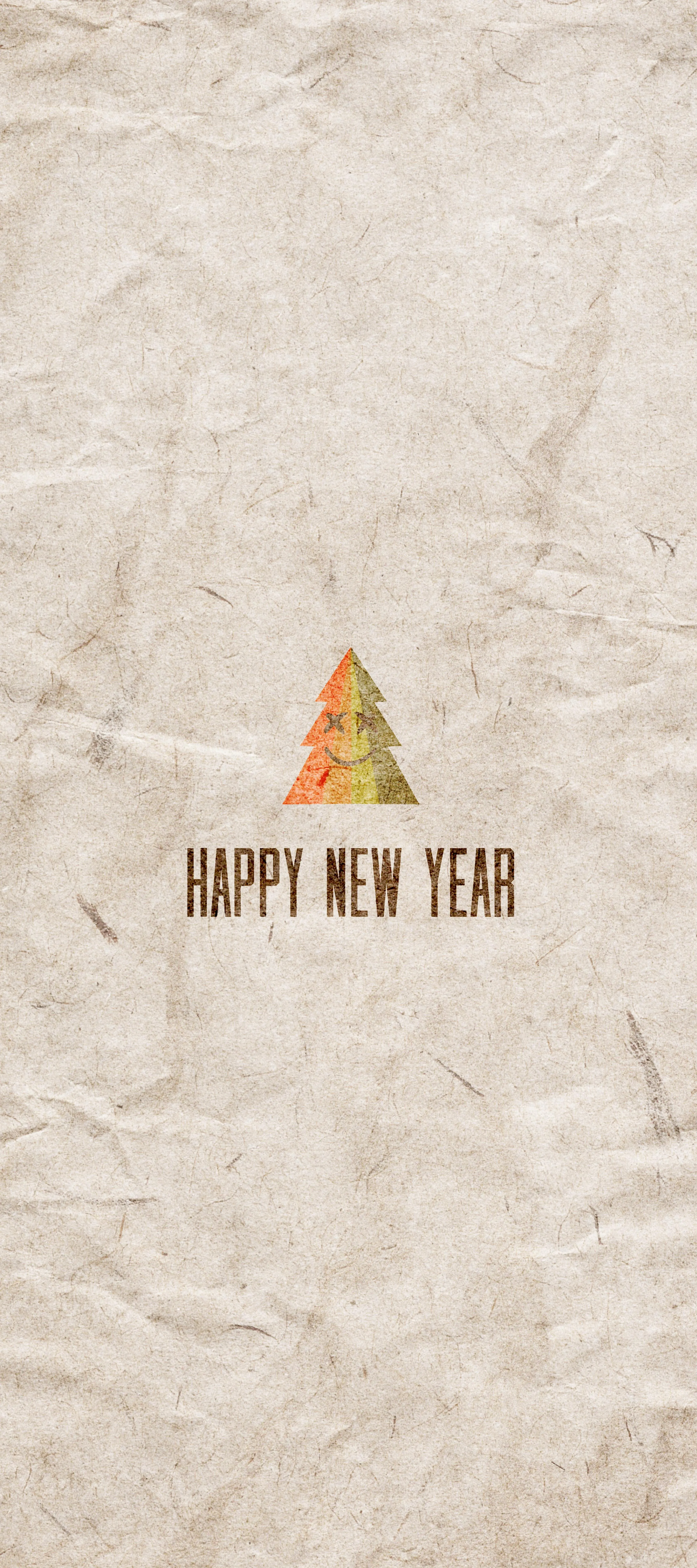 Minimalist Happy New Year Message on Cream Paper Image