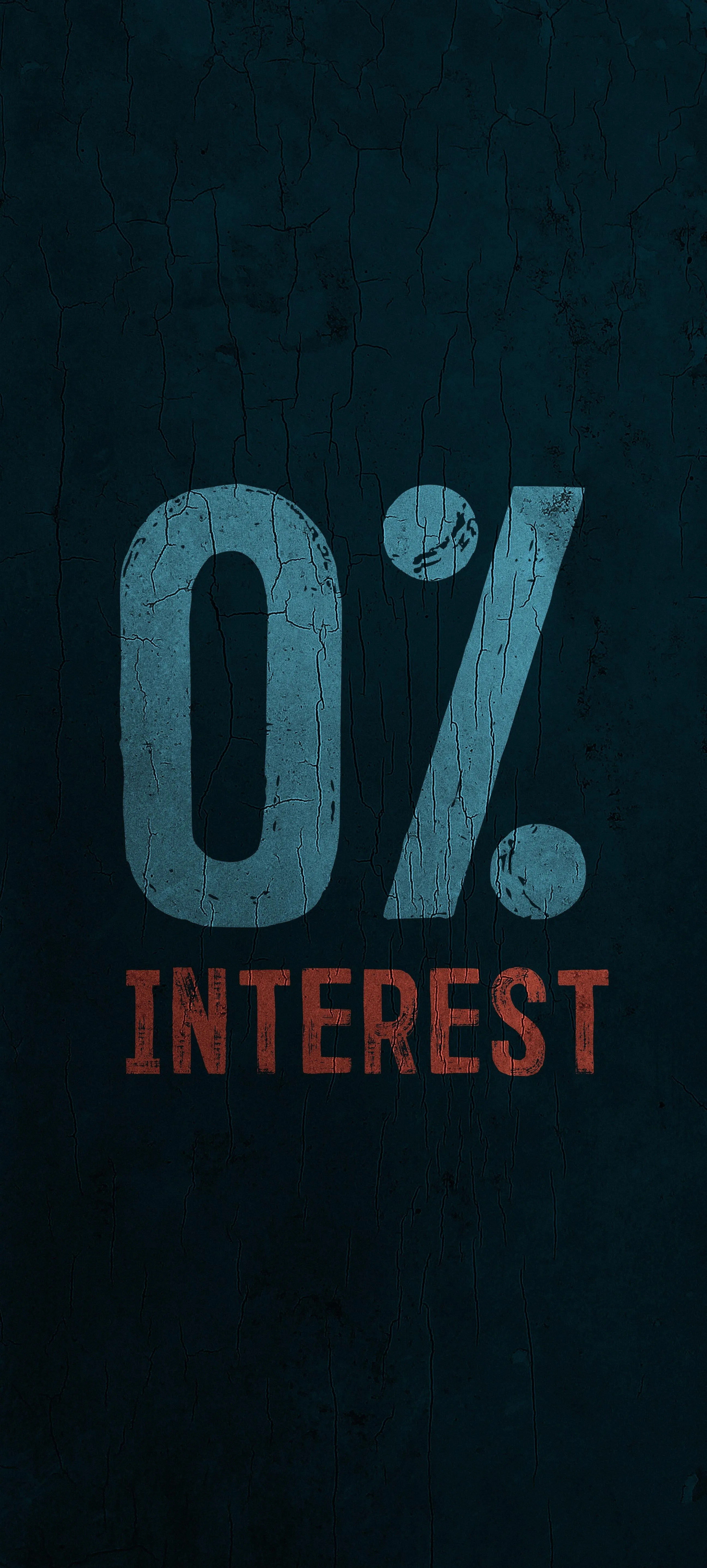 Minimalist Poster with Zero Percent Interest Concept
