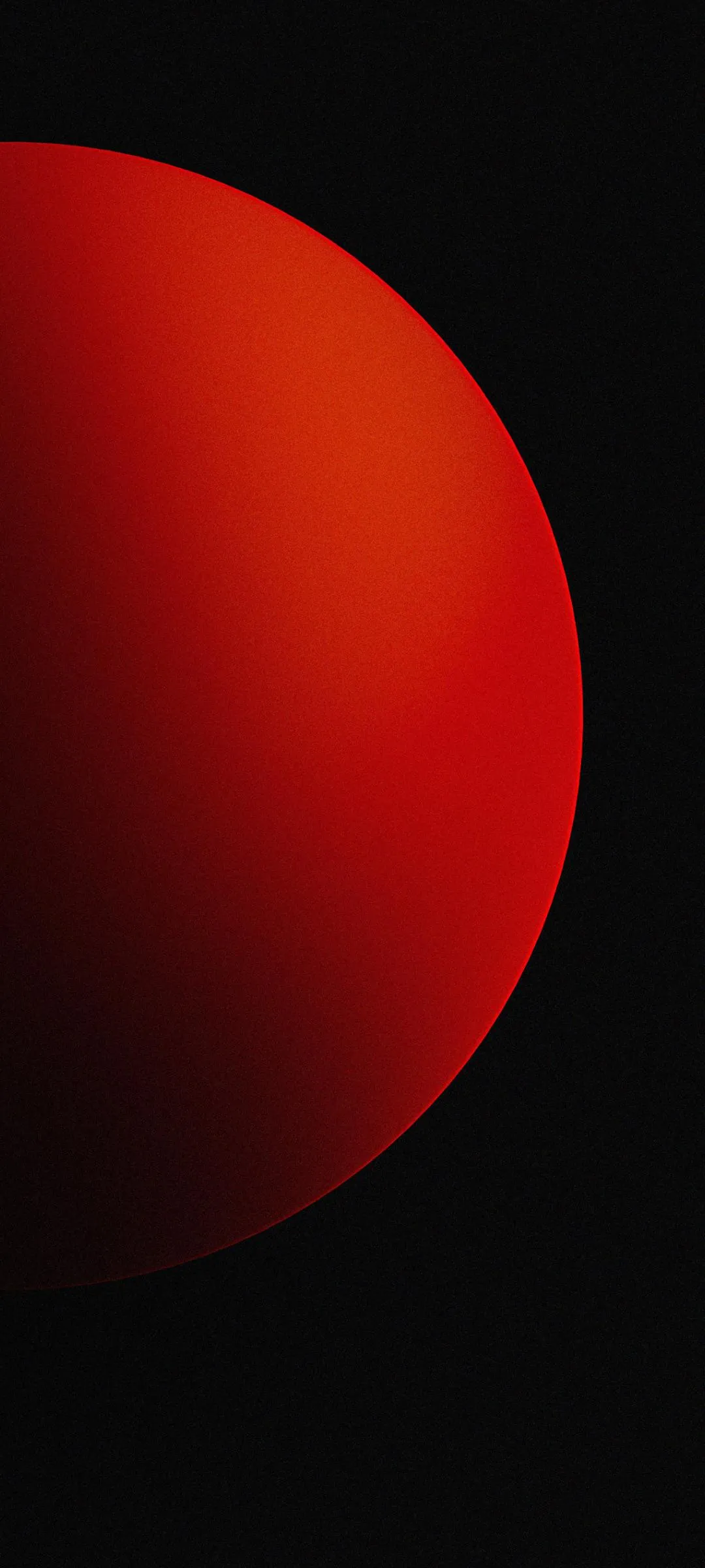 Minimalist Red Sphere on Black Gradient Background