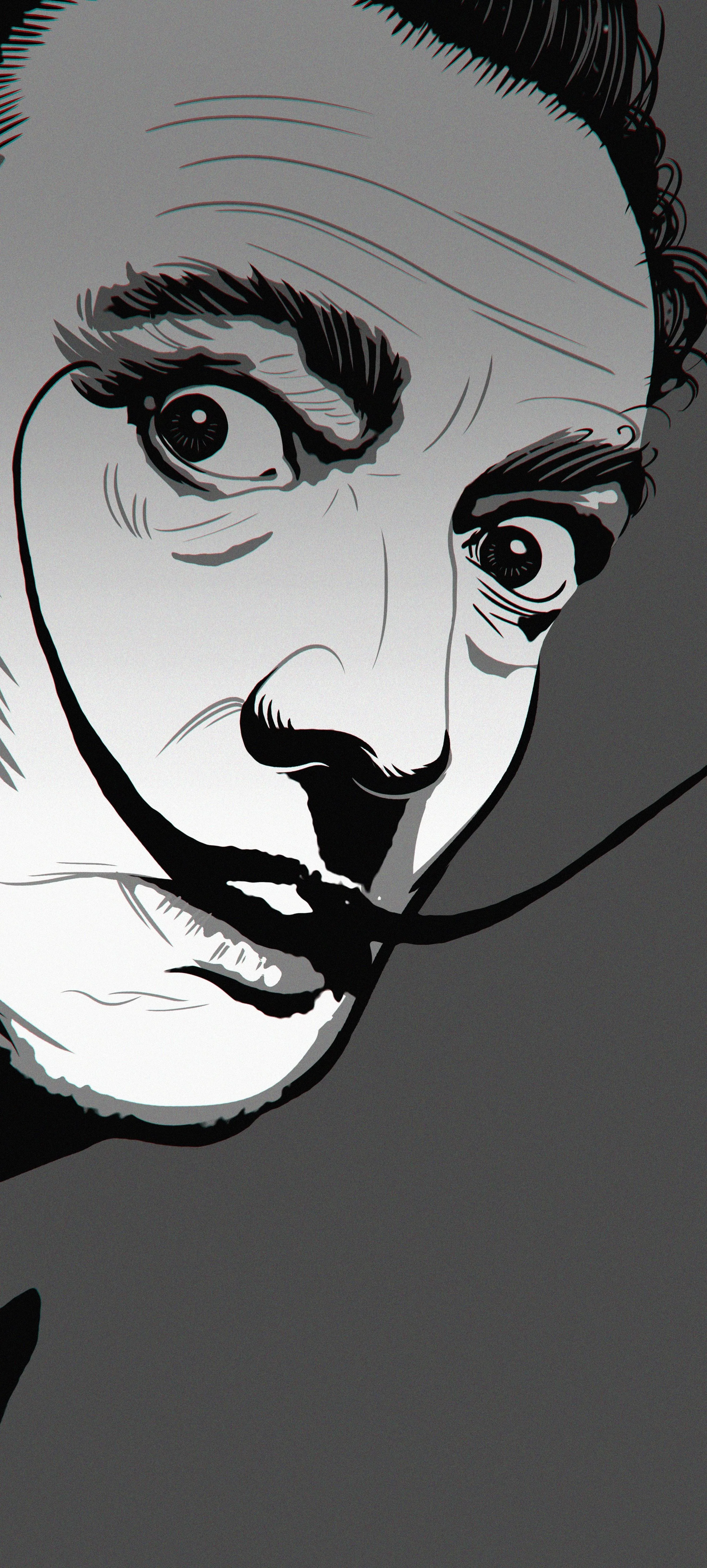 Minimalistic Black and White Portrait Sketch Drawing Image