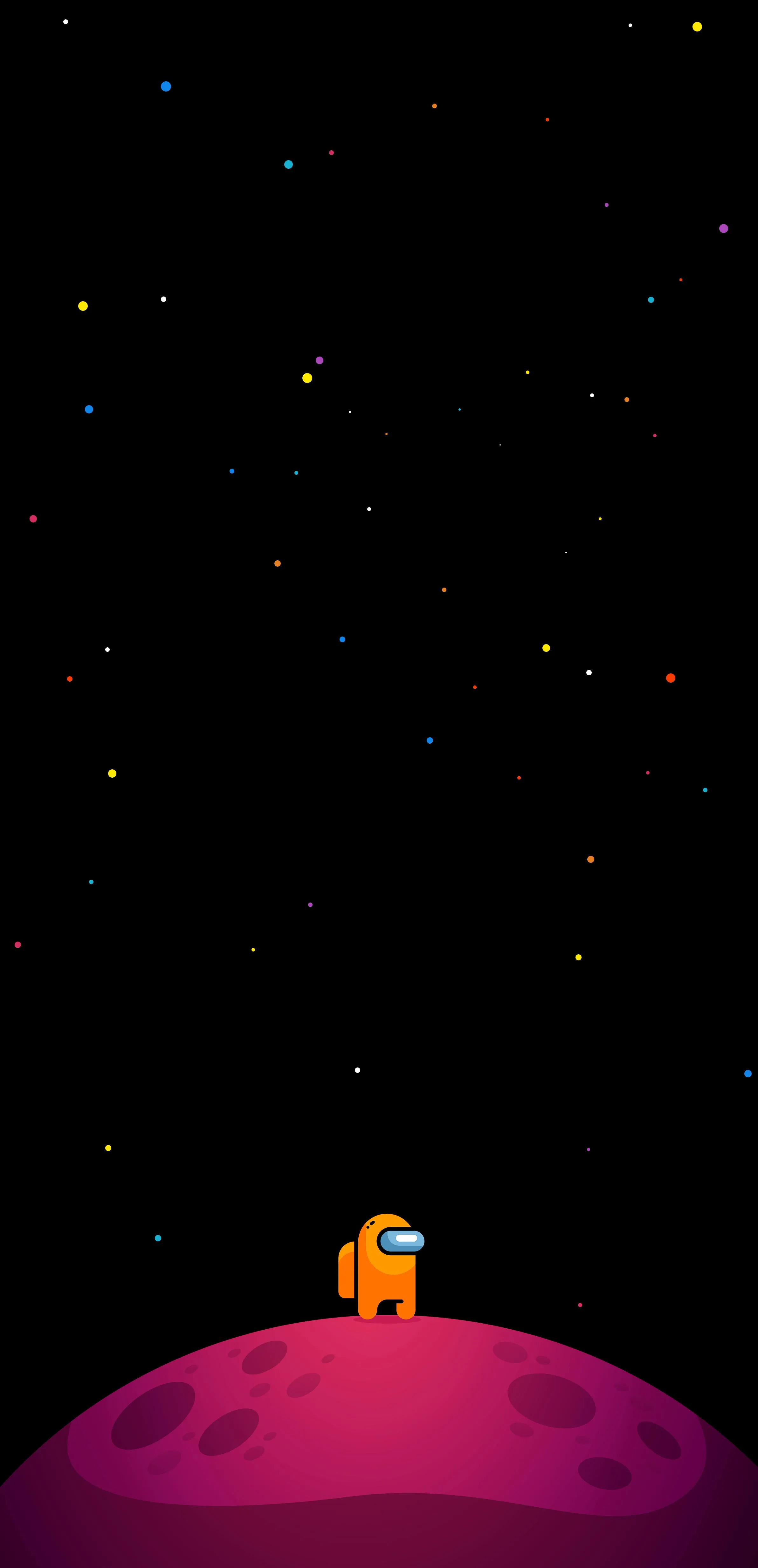 Minimalistic Space Scene with Lone Figure on Planet