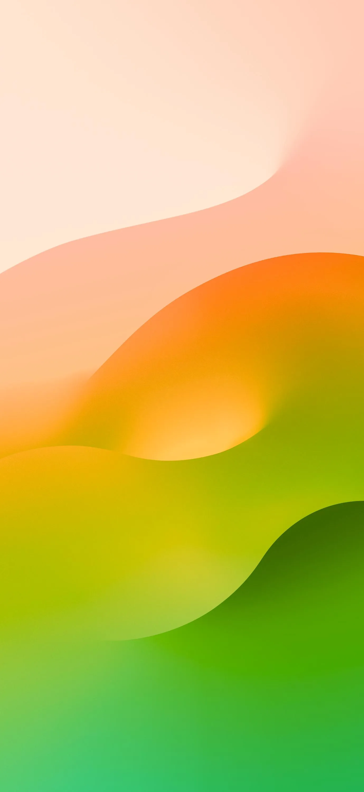 Modern Abstract Green and Orange Pattern Wallpaper