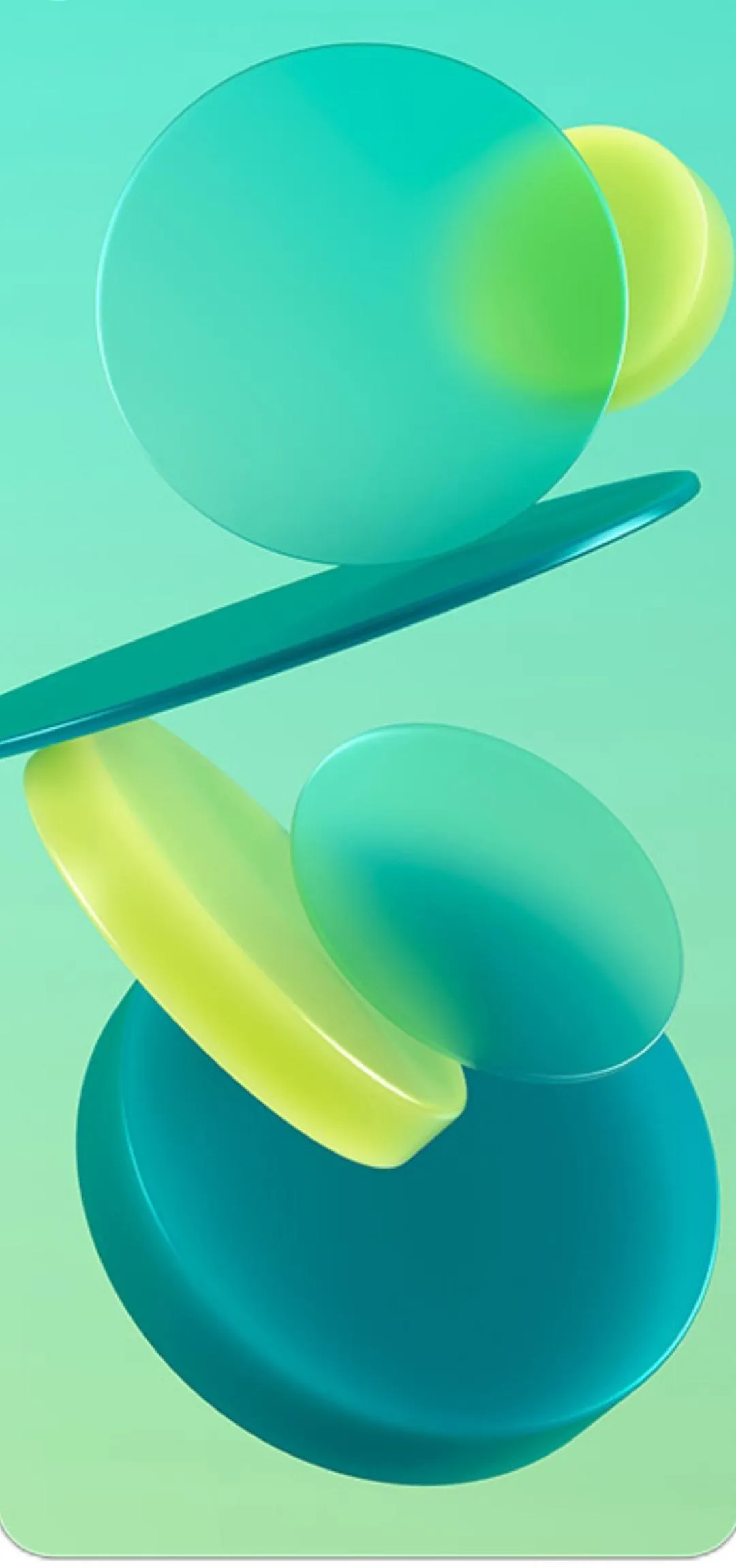 Modern Abstract Green and Yellow Shapes Wallpaper 4K