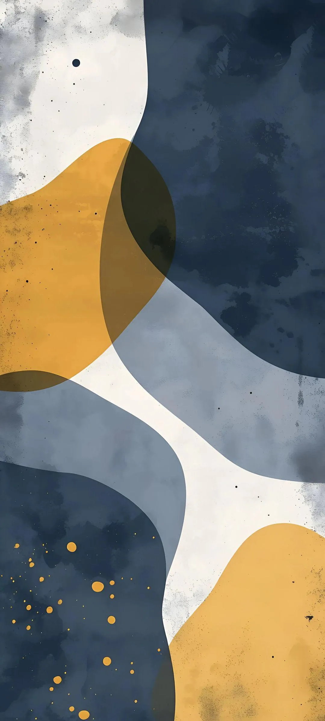 Modern Abstract Shapes with Navy and Mustard Colors