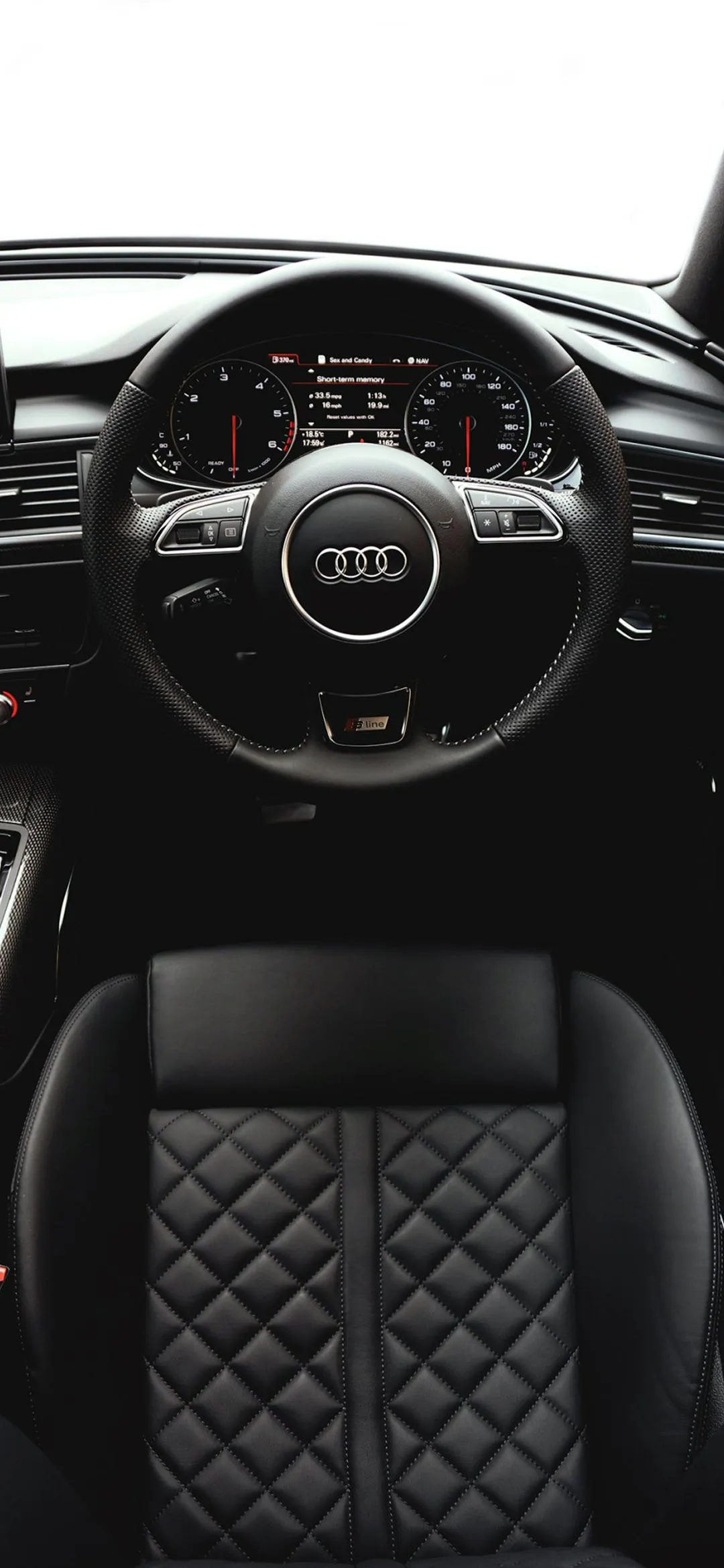 Modern Car Interior Steering Wheel Close Up View Wallpaper