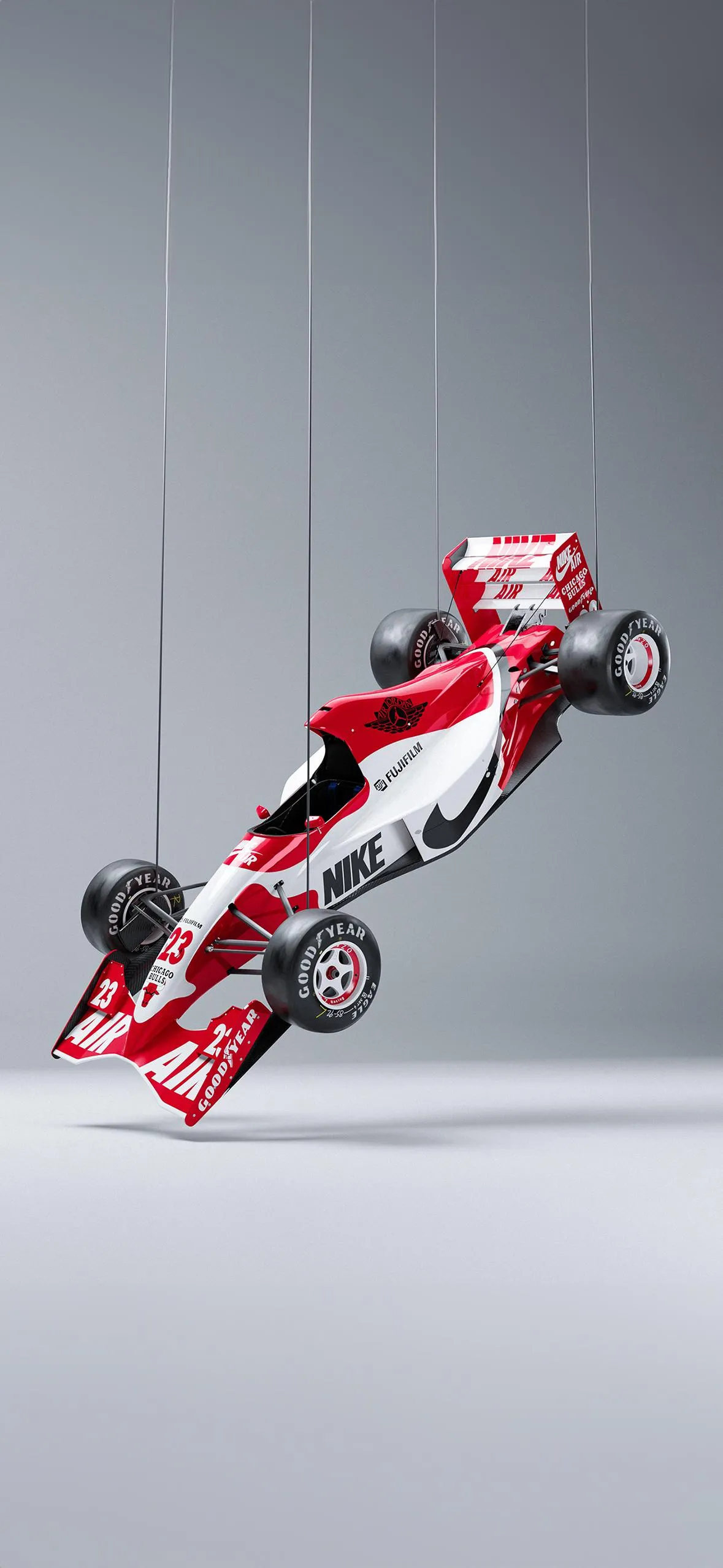 Modern Formula Racing Car Design with Red and White Theme