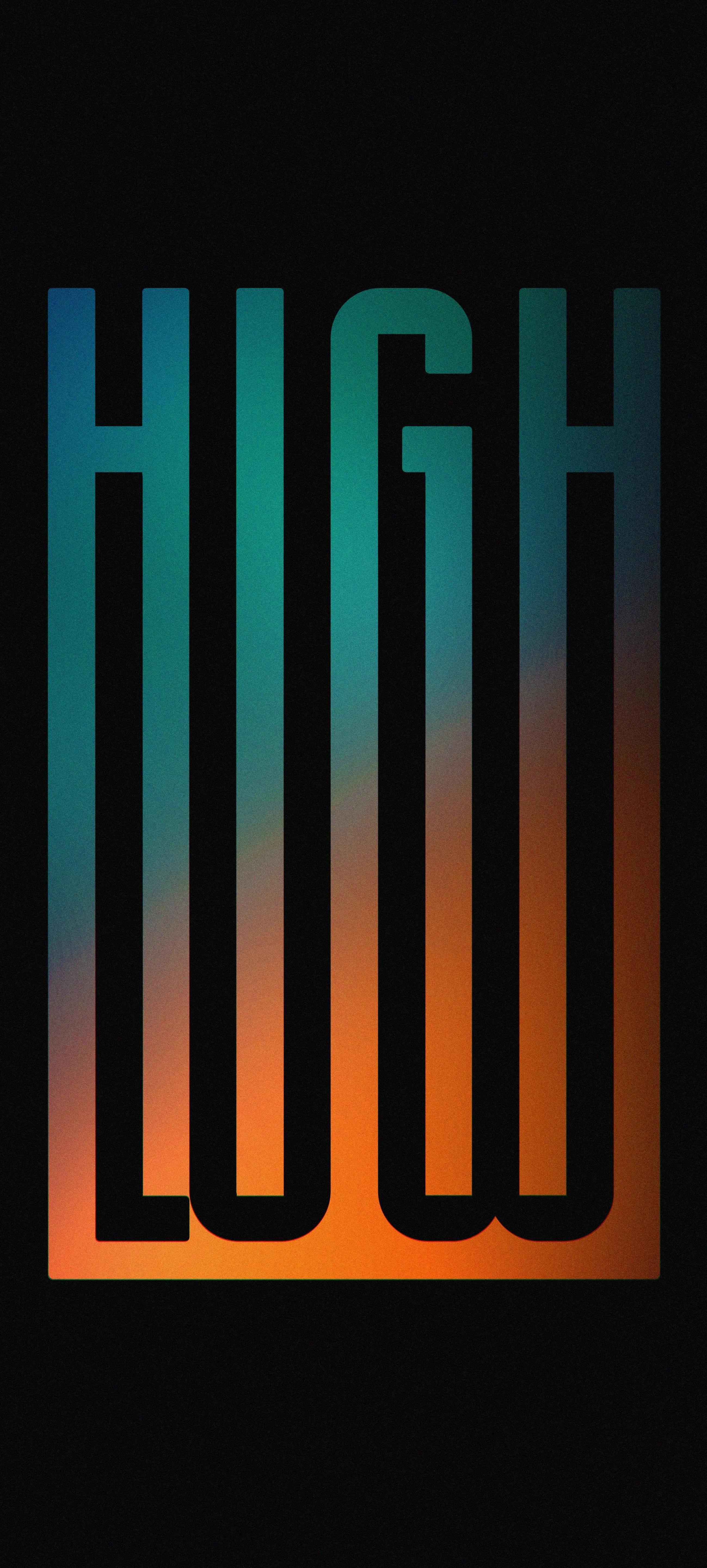 Modern Graphic Typography with The Word High in Blue