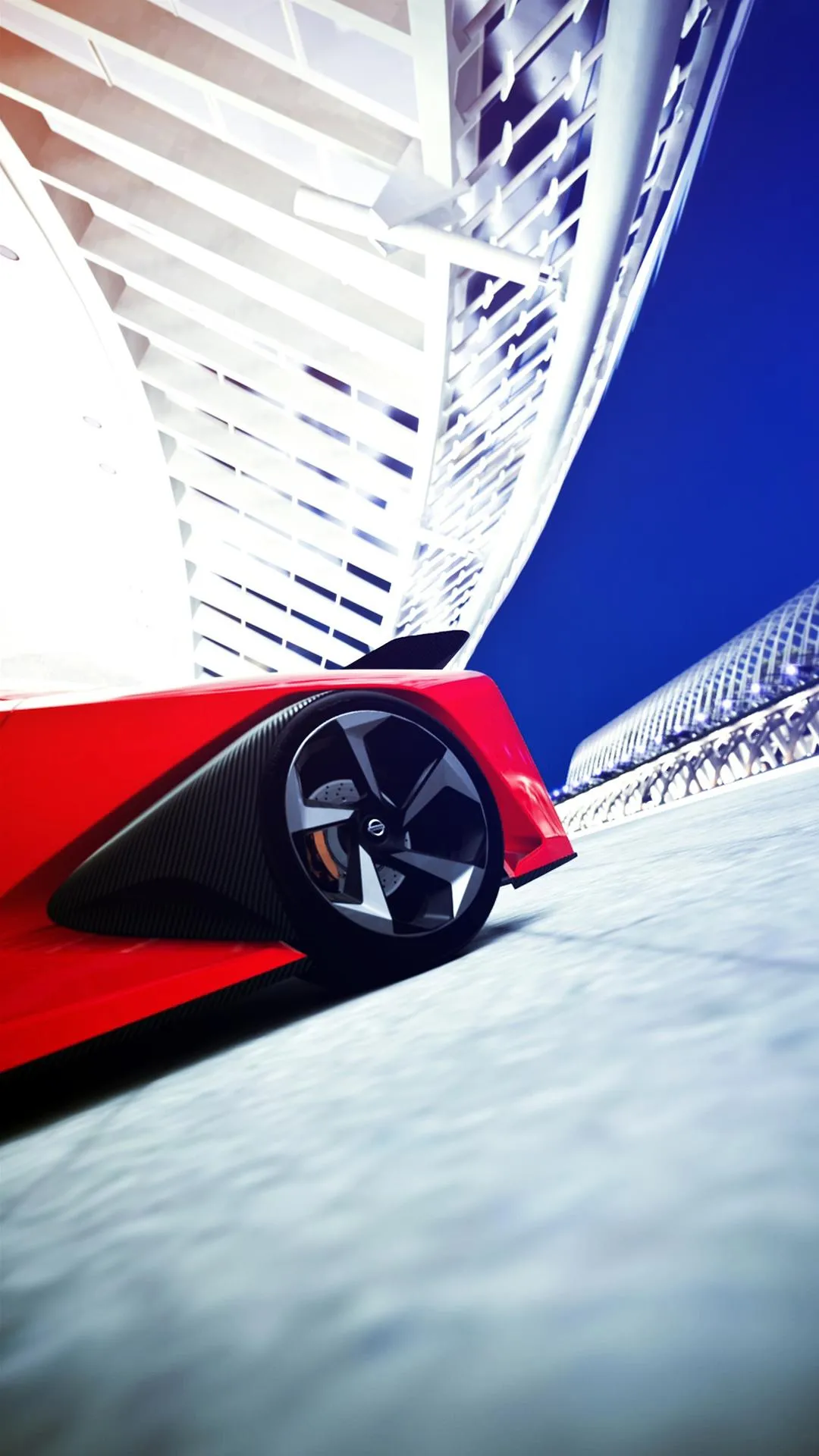 Modern Racing Car Wallpaper with Bold Red Motion Wallpaper