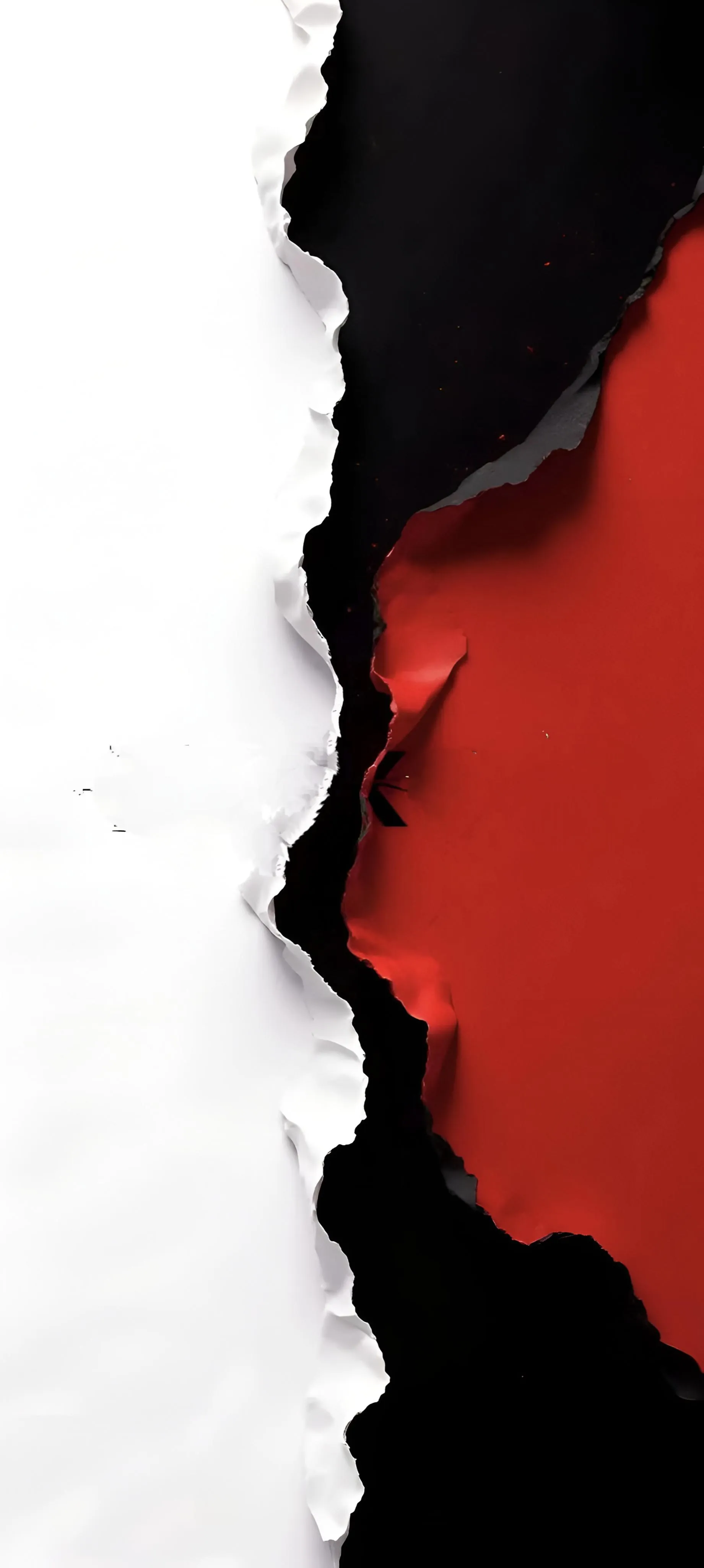 Modern Red and Black Abstract Split Design Wallpaper