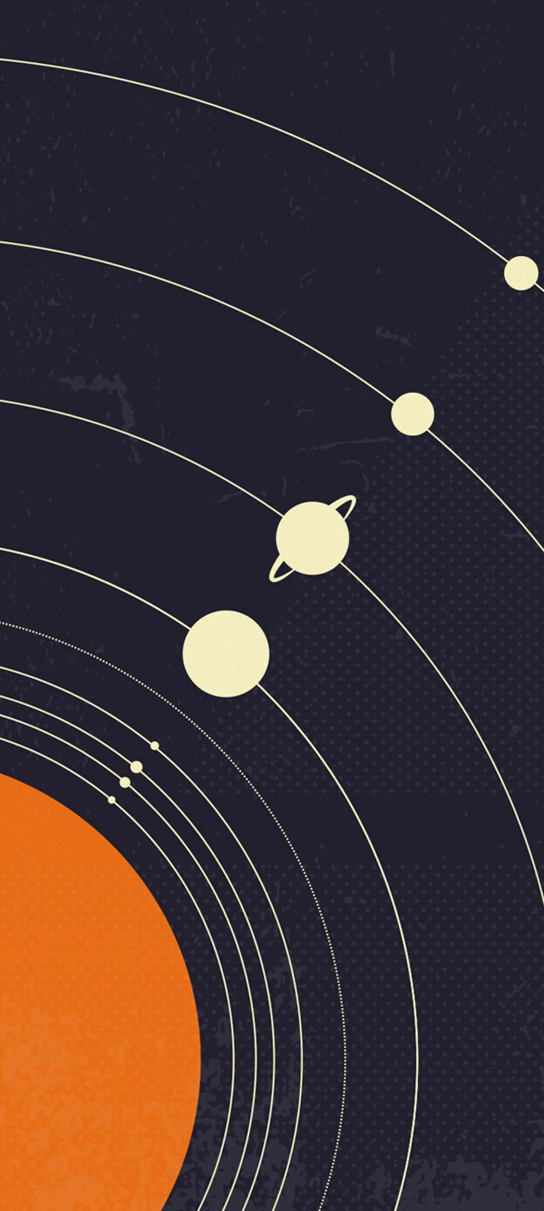 Modern Solar System Rings Cosmic Vector Art Wallpaper