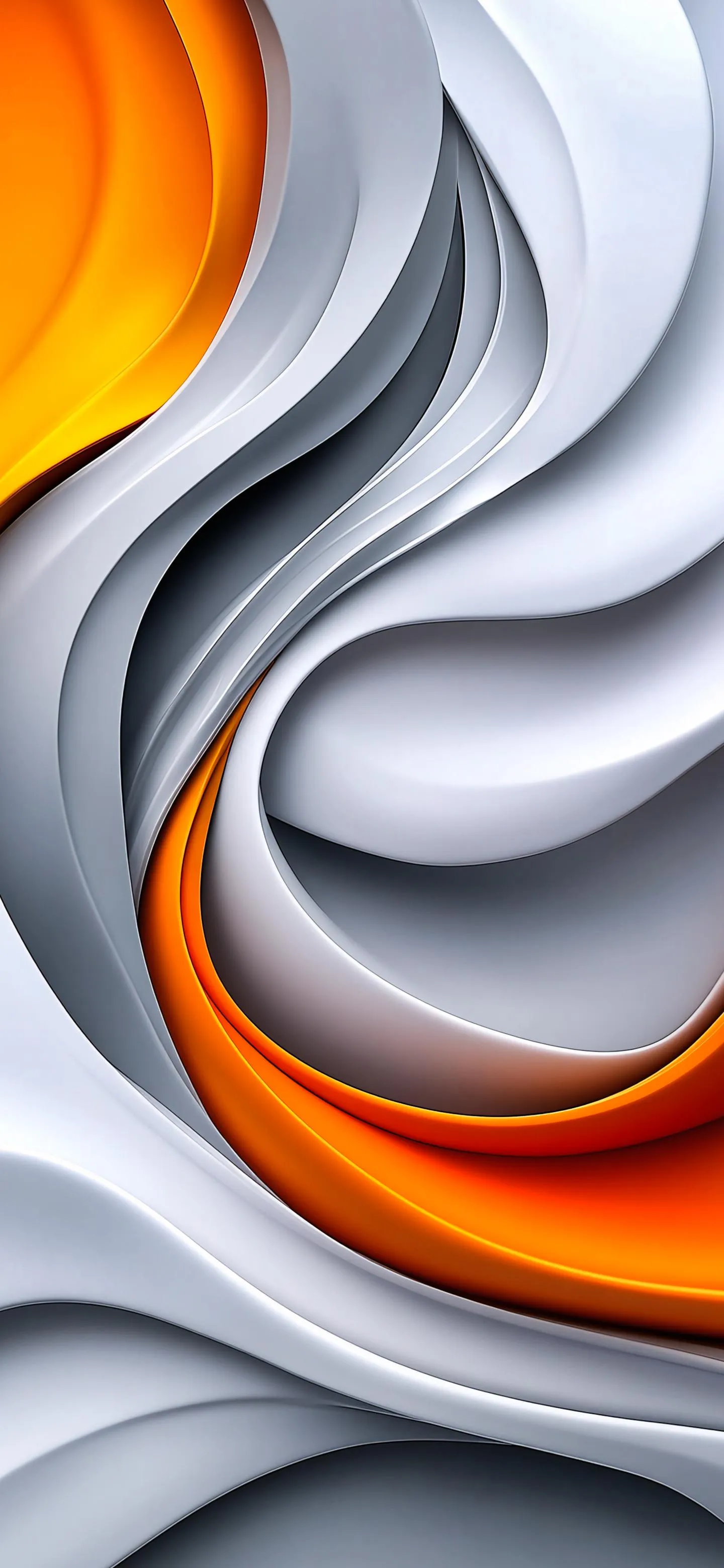 Modern White And Orange Abstract Fluid Shape Background
