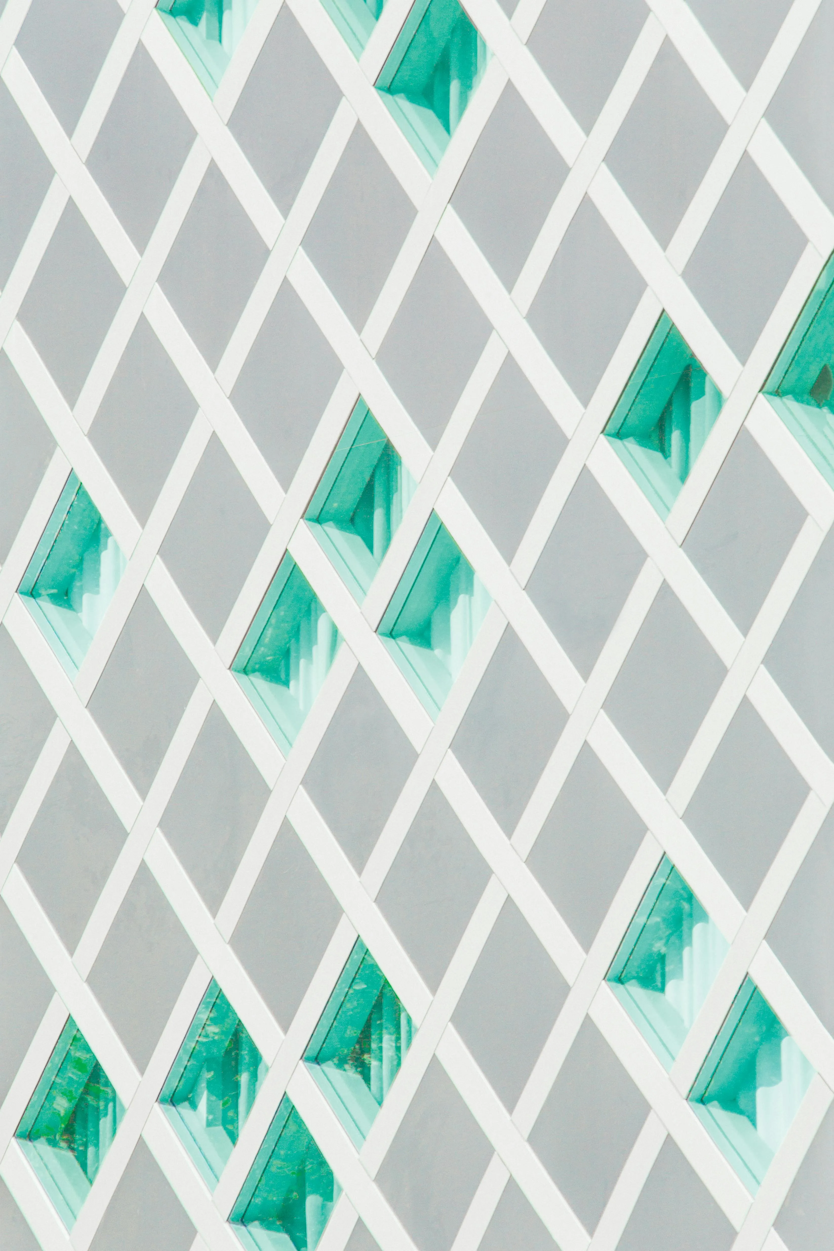 Modern White and Teal Diamond Shape Background Wallpaper