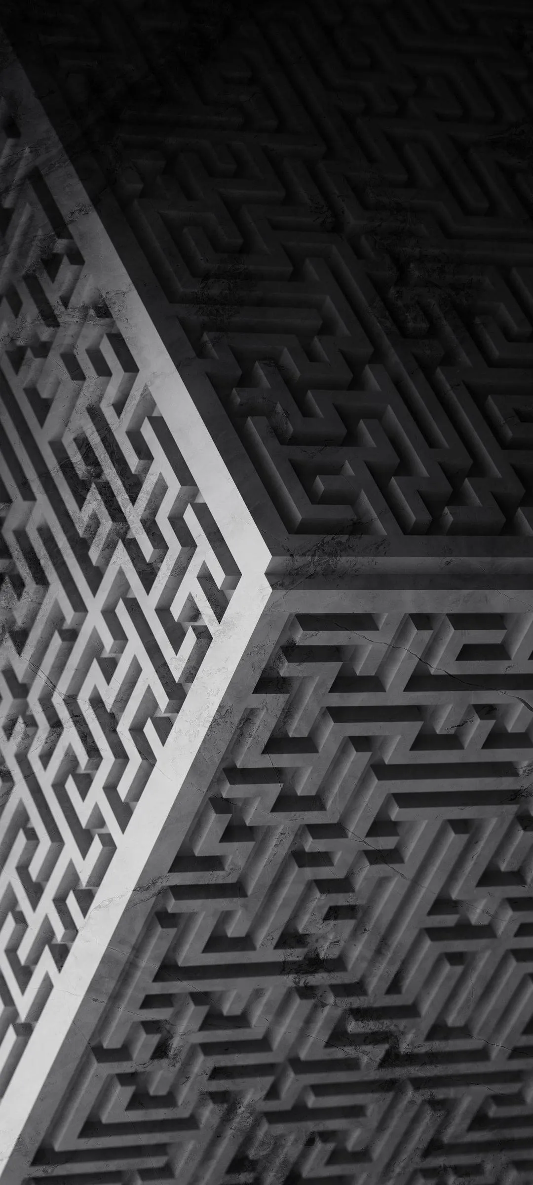 Monochrome Maze Design in Geometric Optical Illusion