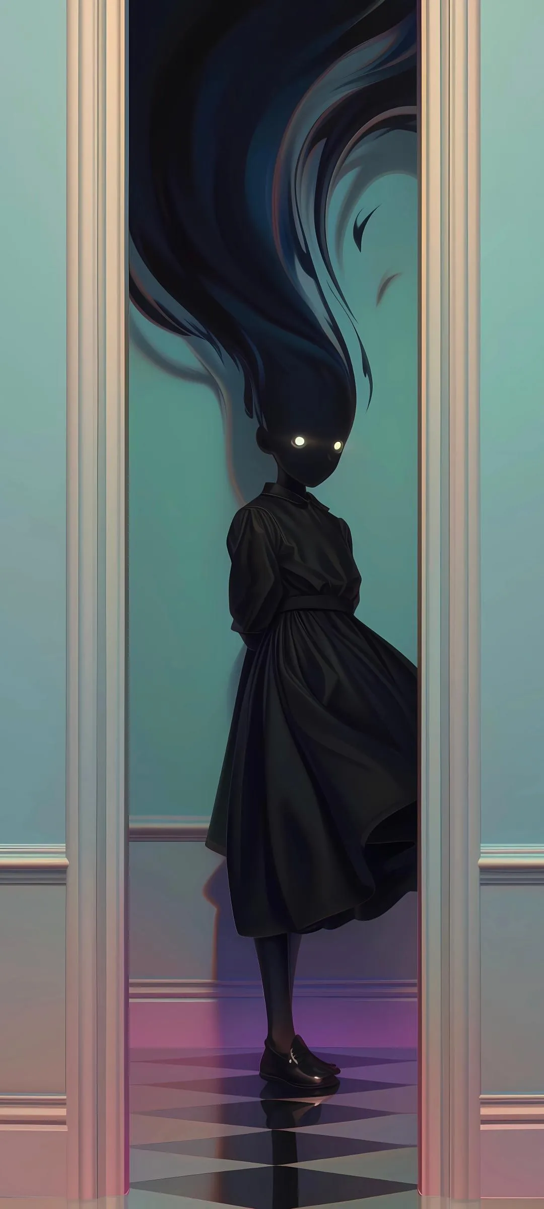 Moody Portrait of Lone Figure with Dreamy Lighting Wallpaper