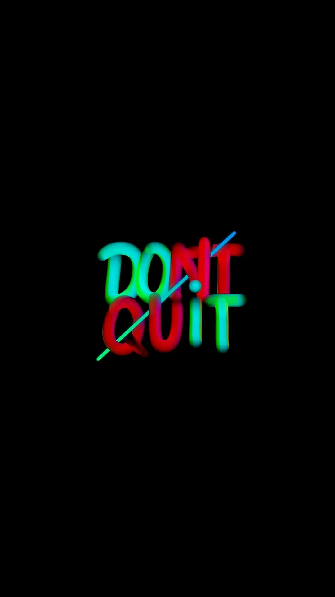 Motivational Quote Dont Quit Neon Text Wallpaper 4K