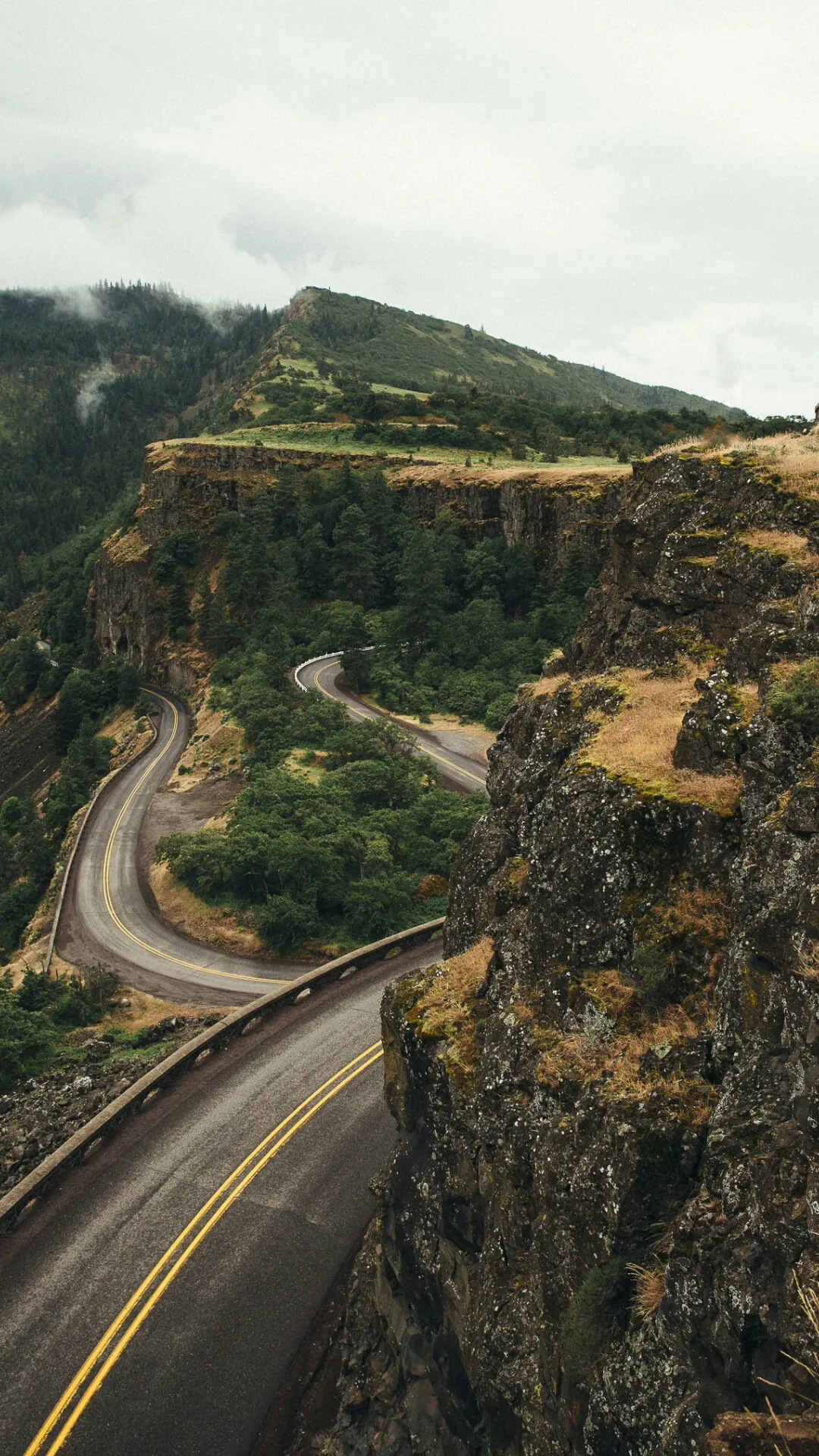 Mountain Highway View from Above Nature Escape Wallpaper