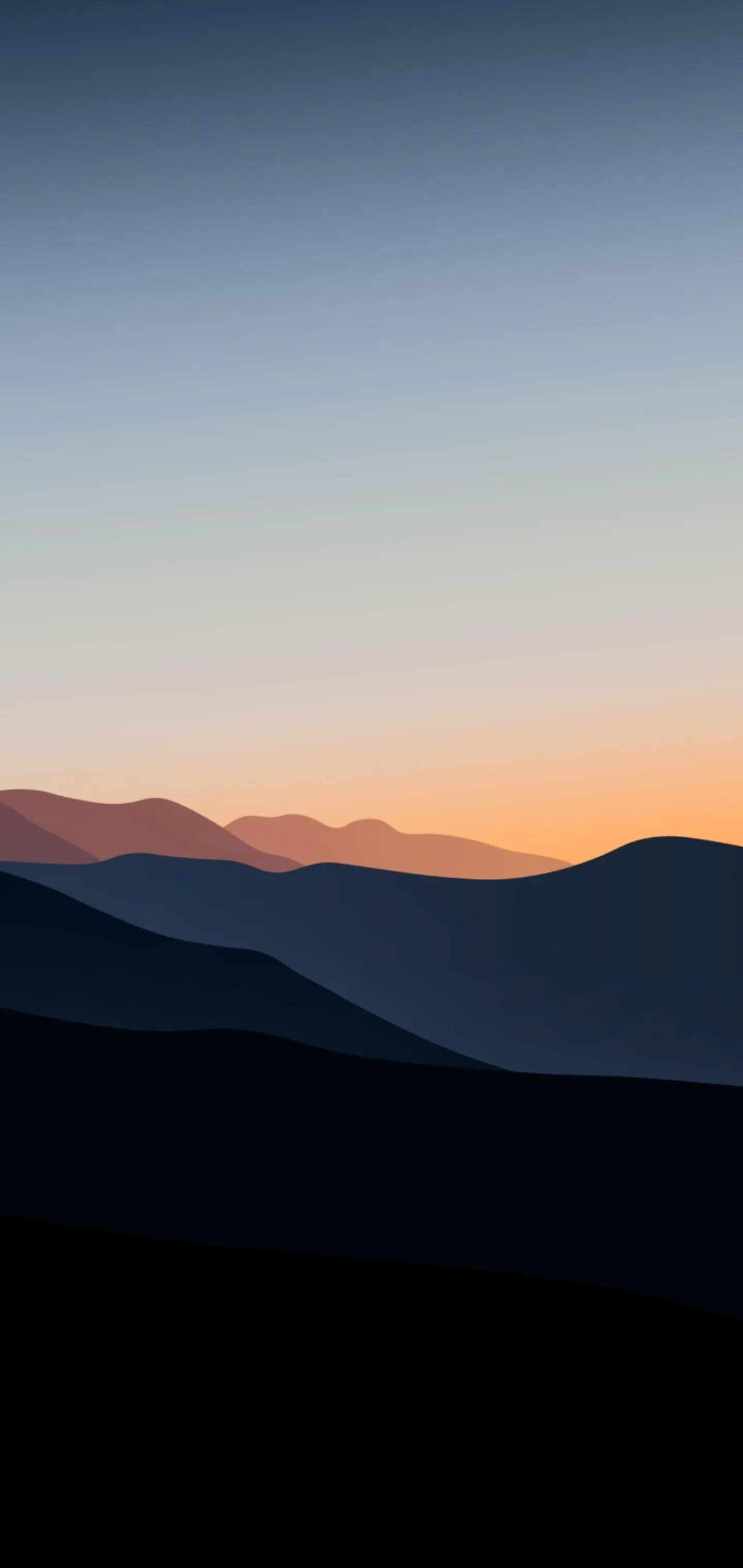 Mountain View Under Soft Sunset Horizon Colors Wallpaper