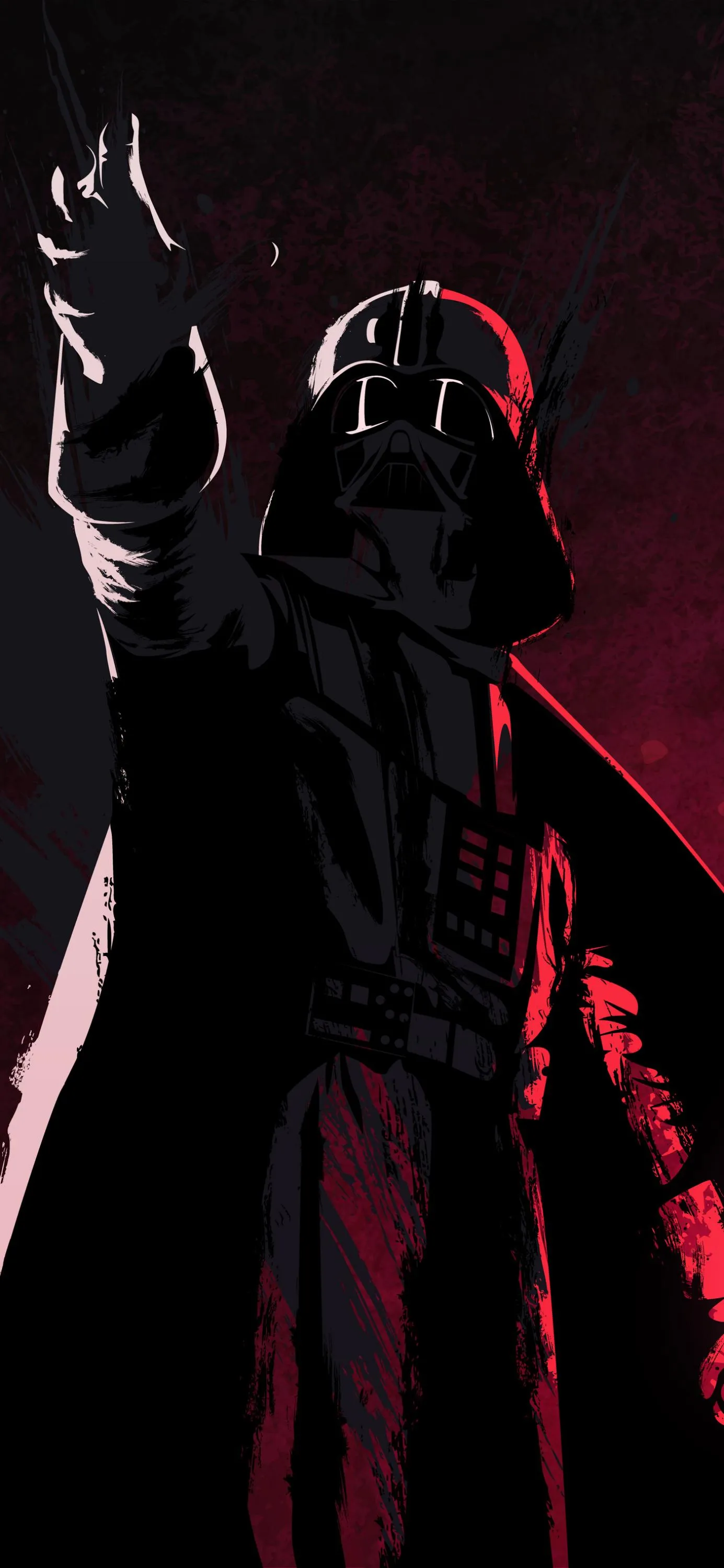 Mysterious Figure in Red Light Shadow Cyberpunk Aesthetic