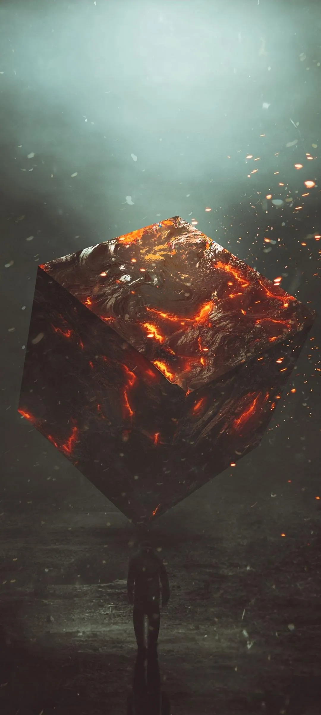 Mysterious Lava Cube Power and Energy Mobile Wallpaper