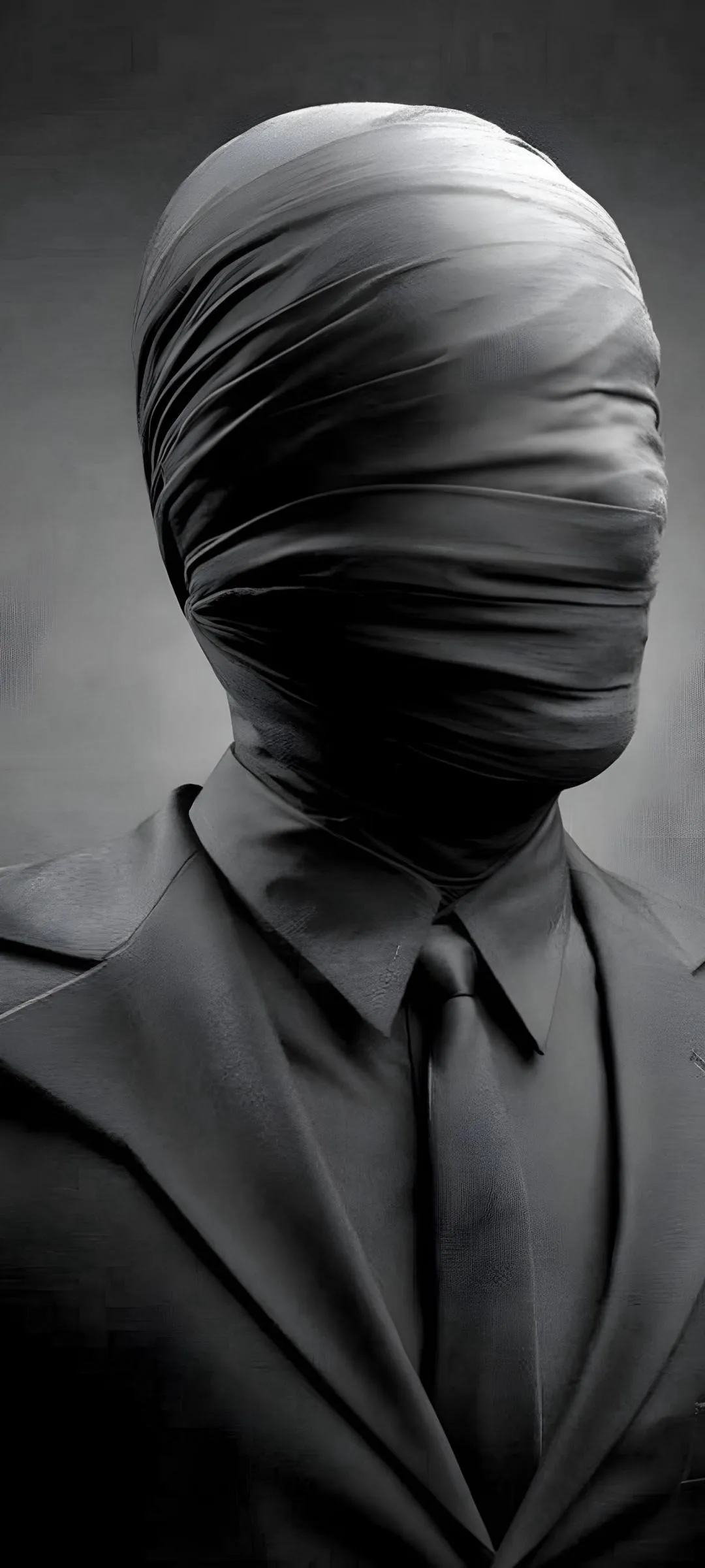 Mysterious Man Covered with Cloth in Black and White