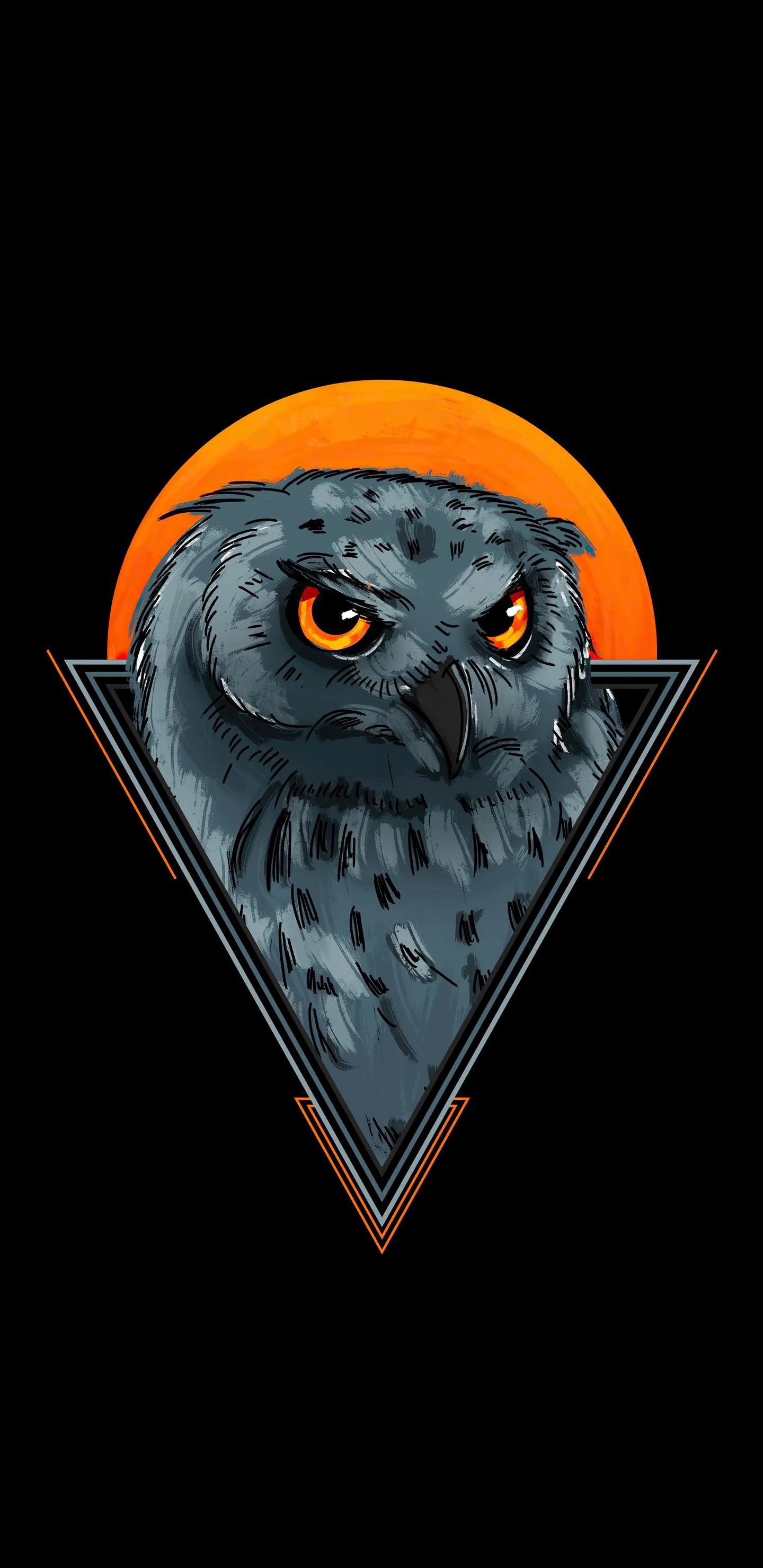 Mysterious Owl With Futuristic Dark Background Wallpaper