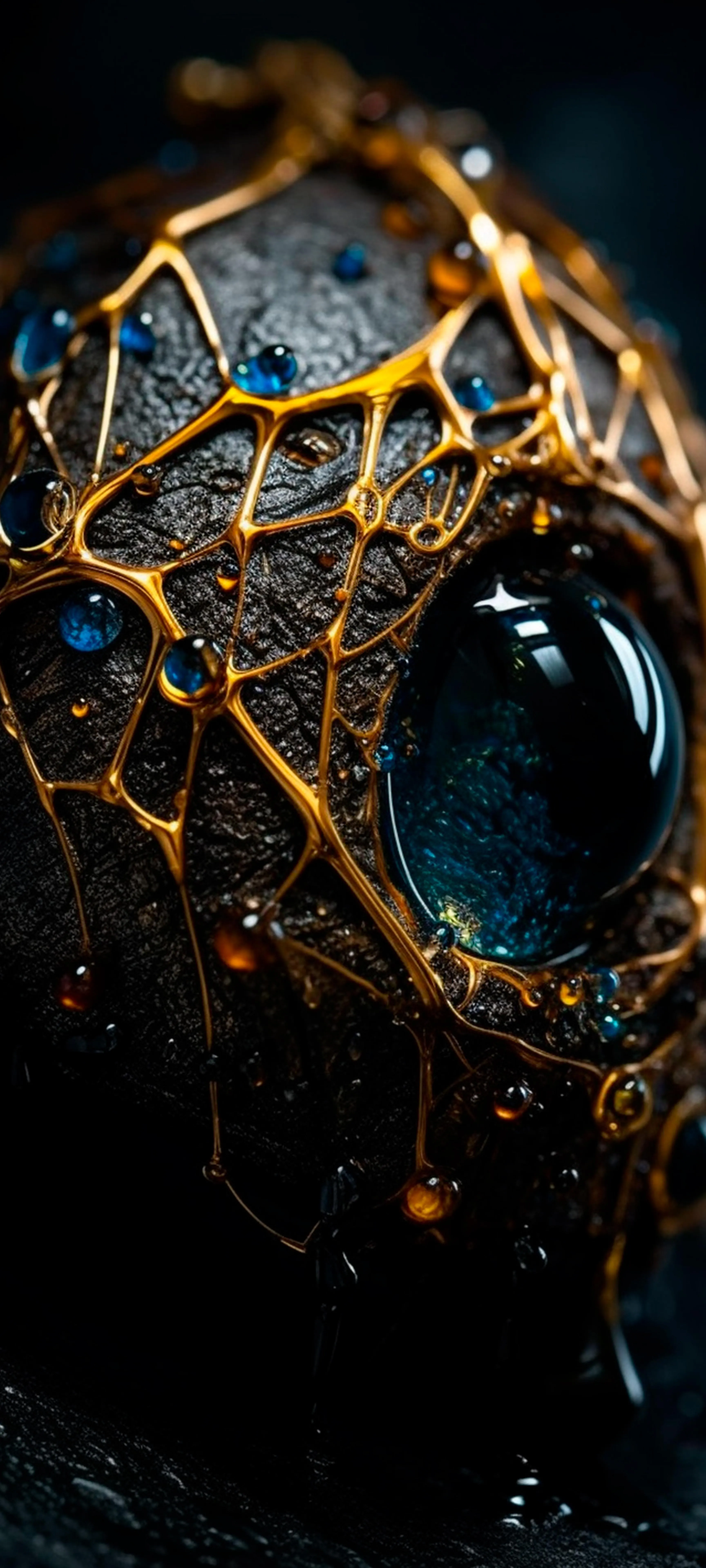 Mysterious Sci Fi Creature with Glowing Blue Eyes Image