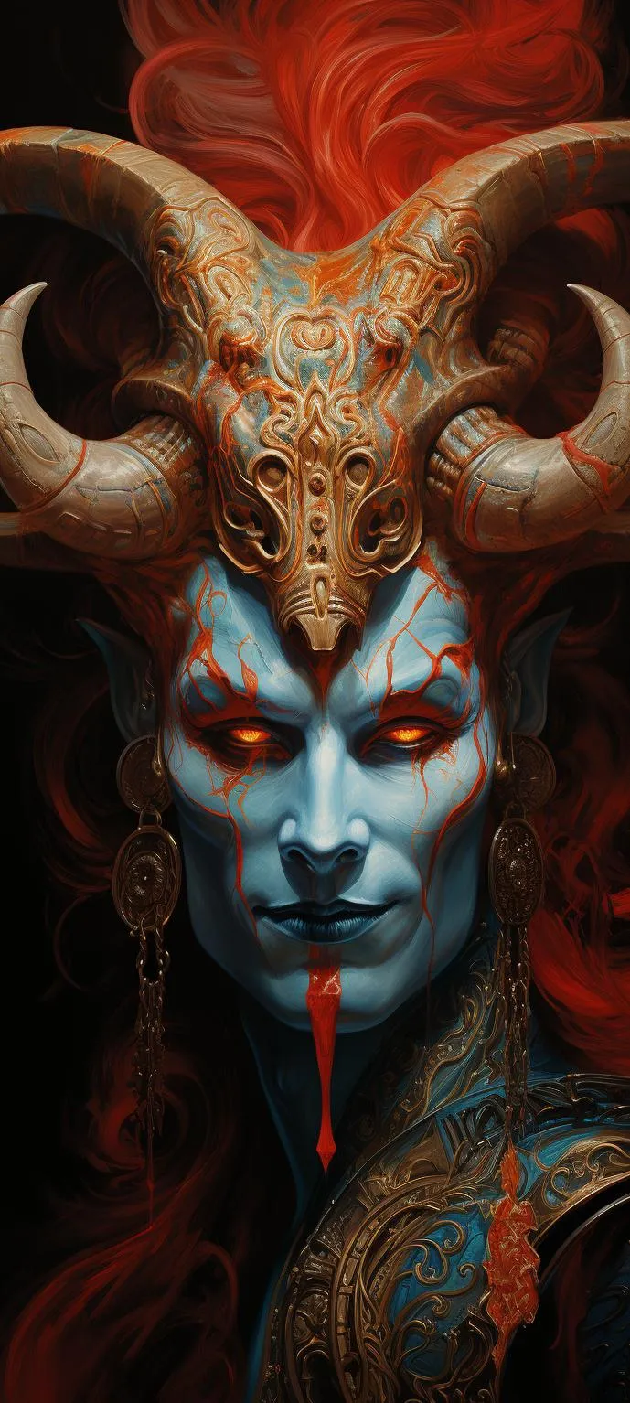 Mystical Warrior Portrait in Dark Fantasy Style Wallpaper