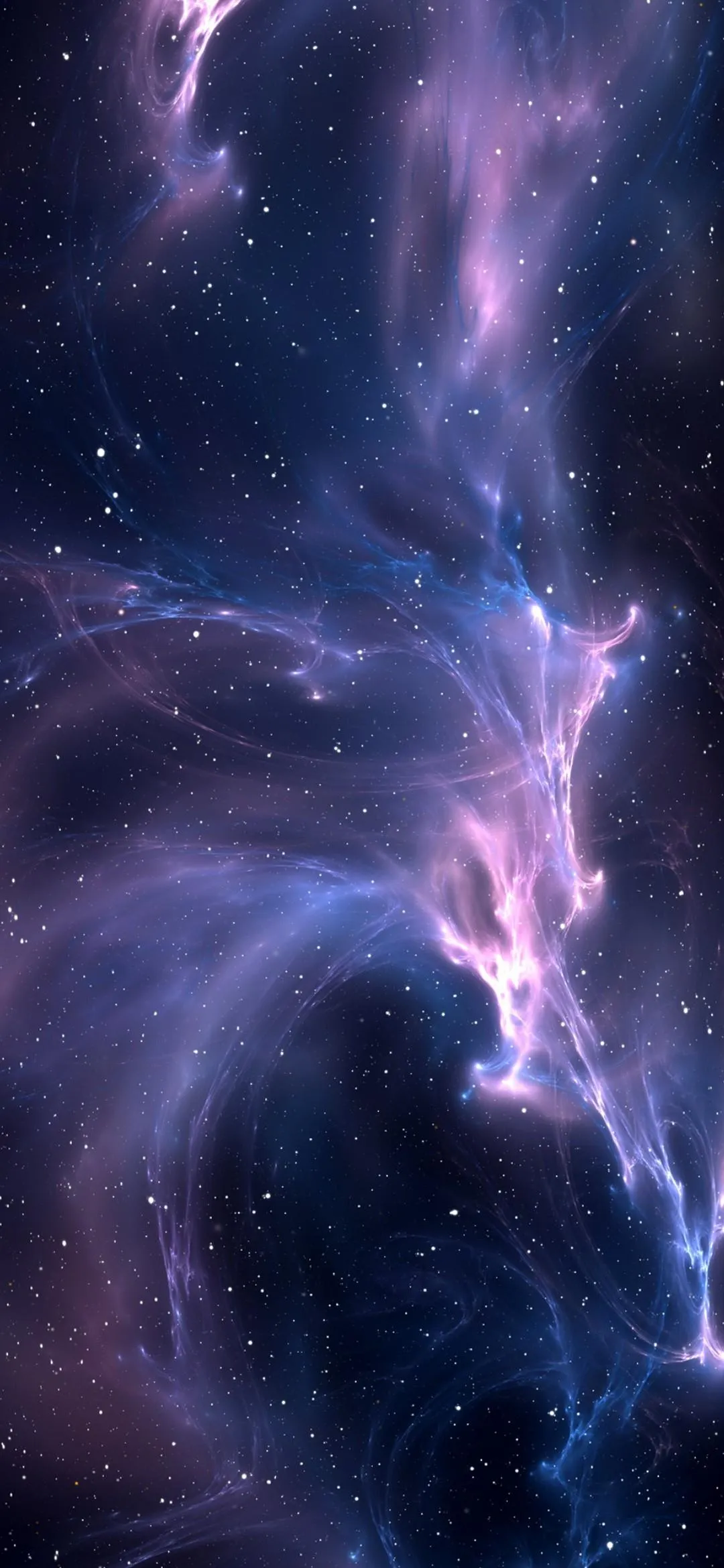 Nebula and Galaxy Formation in Deep Space with Purple Hues