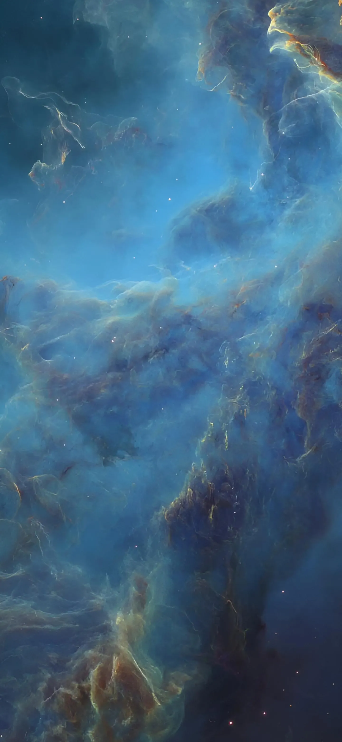 Nebula and Star Cluster in Deep Space with Blue Hues