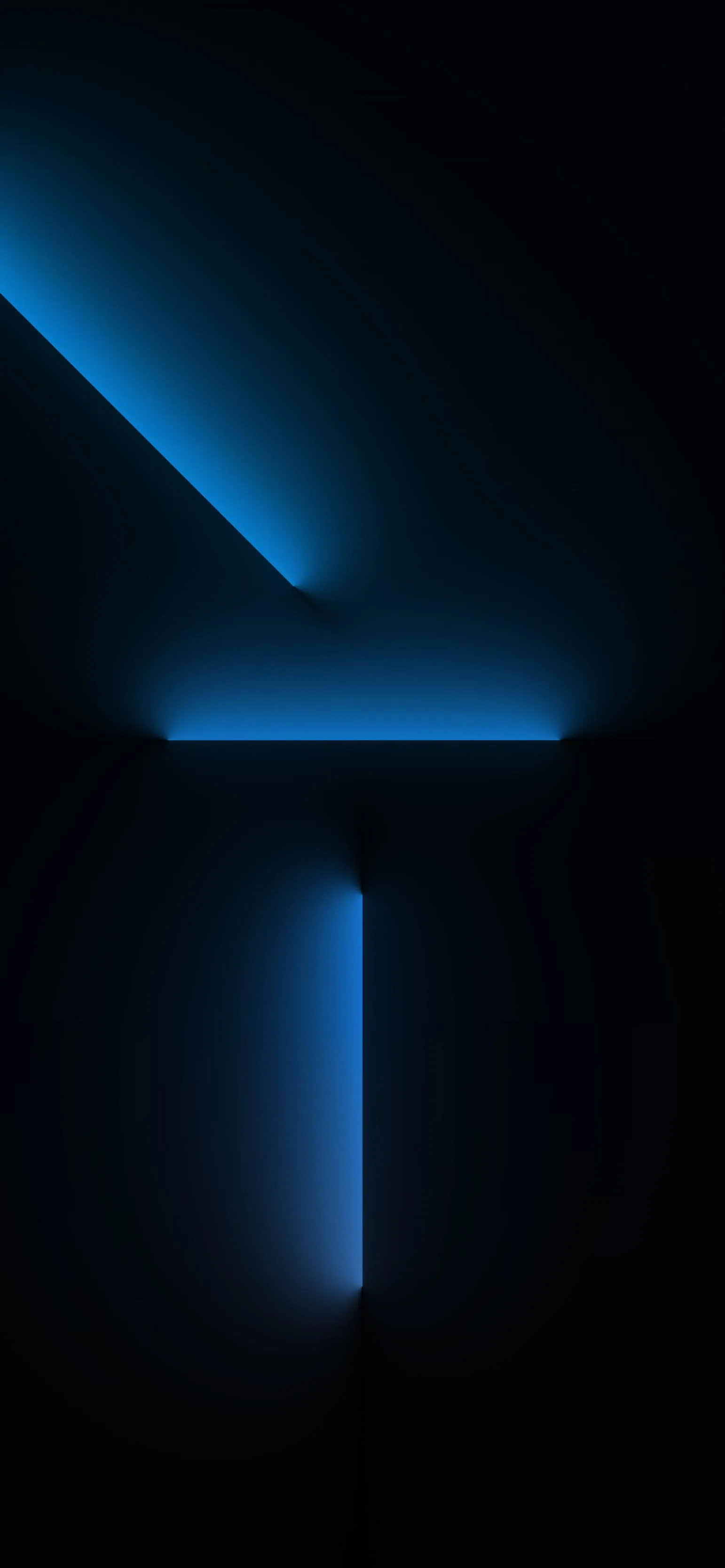 Neon Blue Light Beams Forming Futuristic Cross Glow