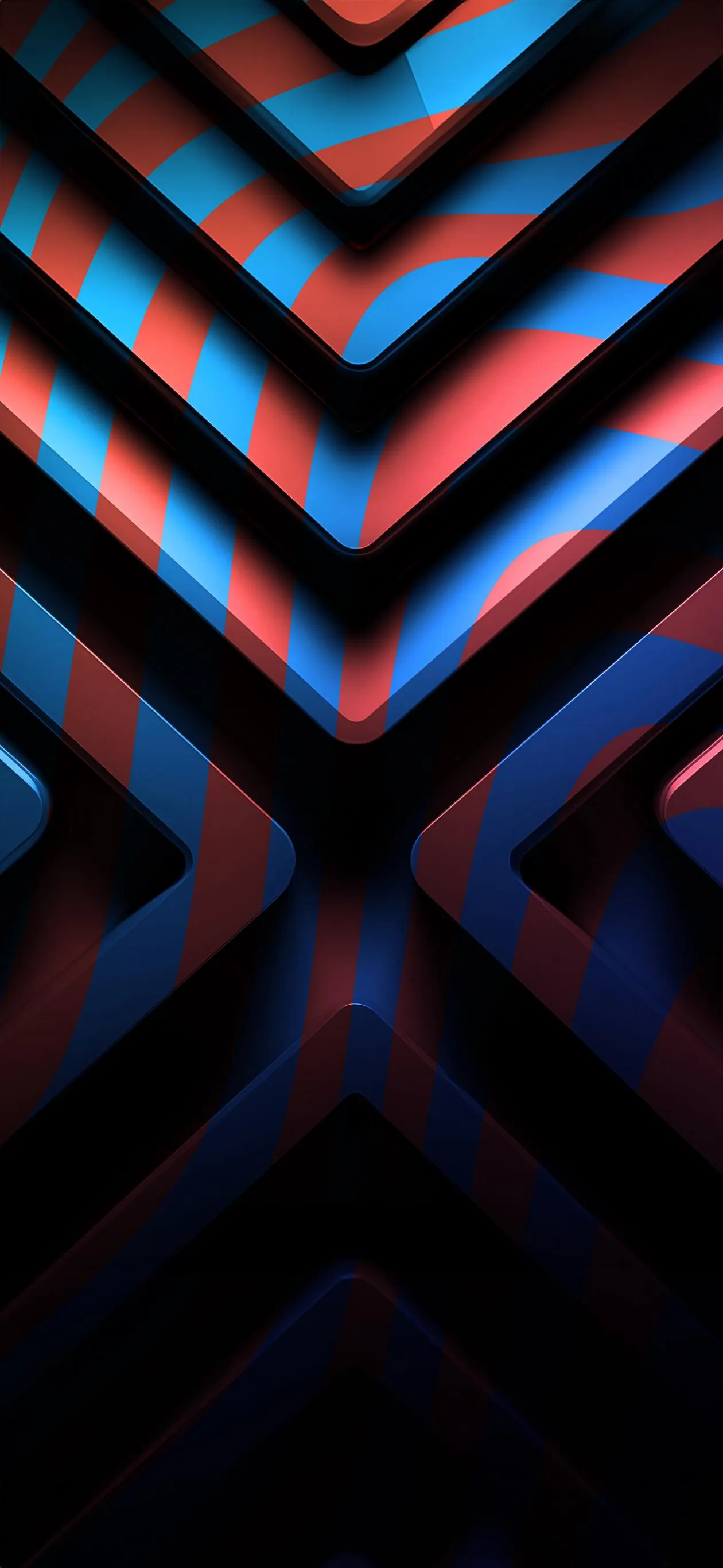 Neon Blue Red Arrows Forming Futuristic Background Wallpaper