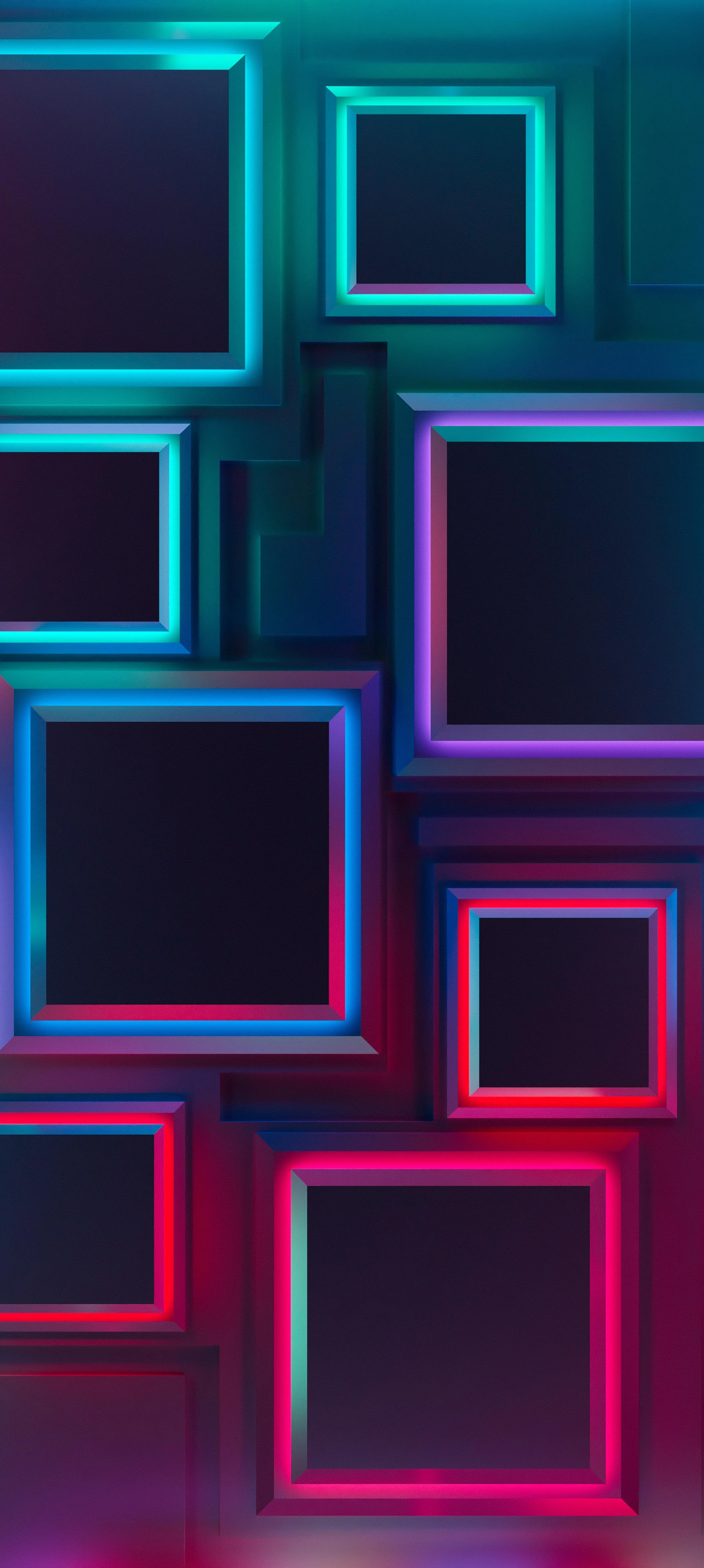 Neon Colored Geometric Shapes Creating Futuristic Look