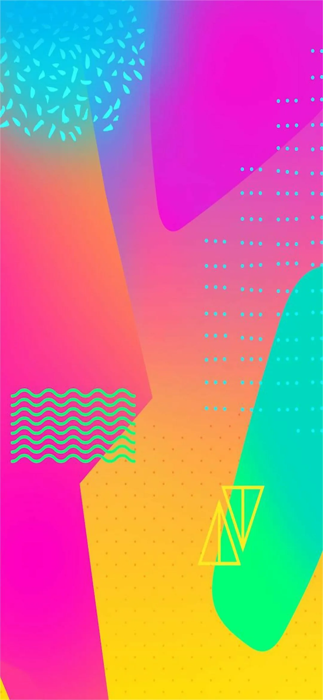 Neon Gradient Abstract Design Vibrant Colors Wallpaper