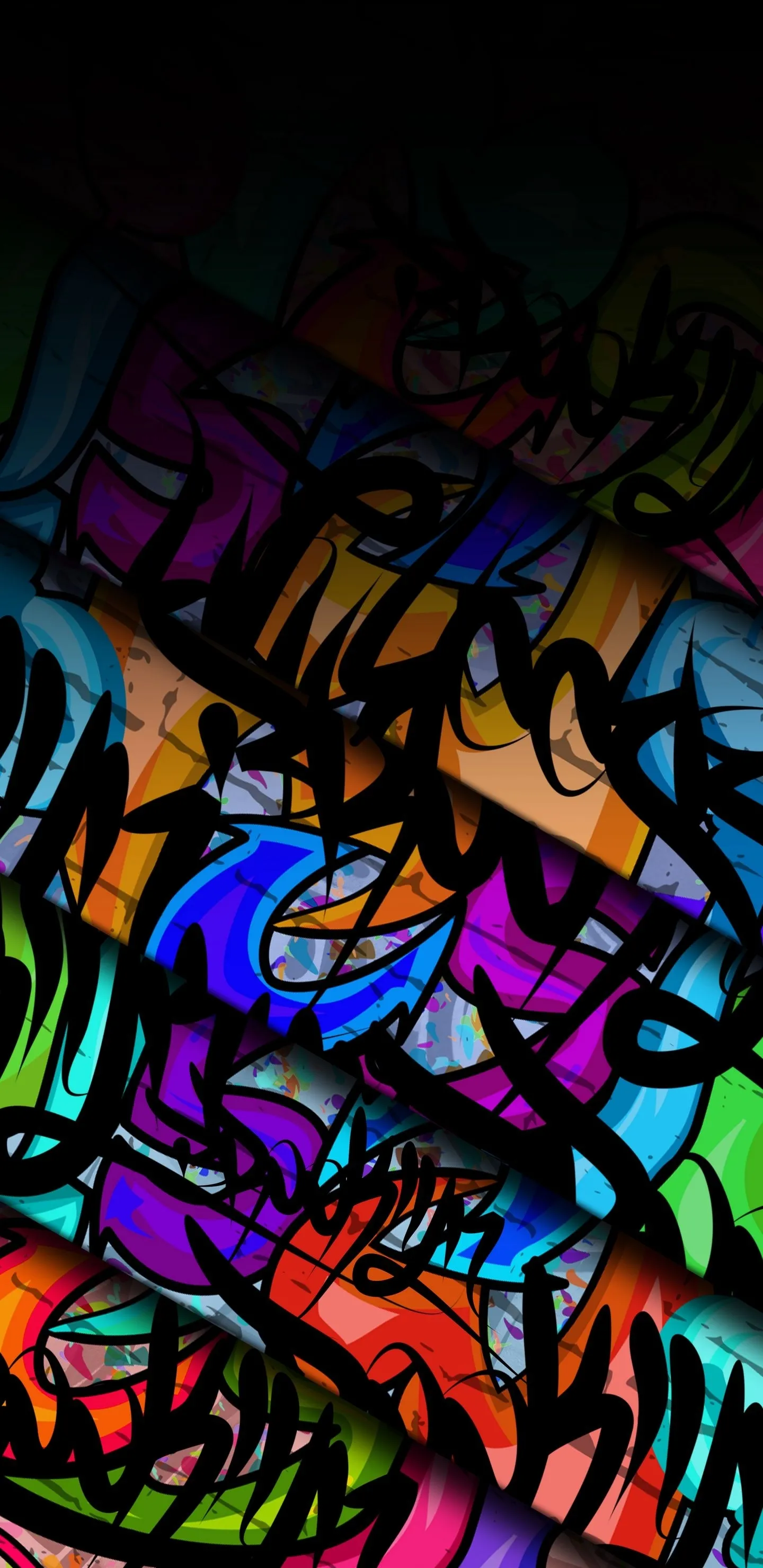 Neon Graffiti Artwork with Bold Street Colors Wallpaper
