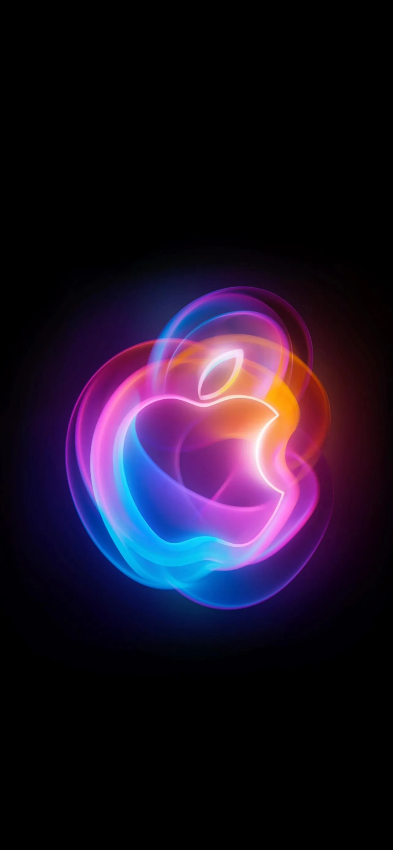 Neon Orb Energy Apple Logo Glow Modern Phone Wallpaper