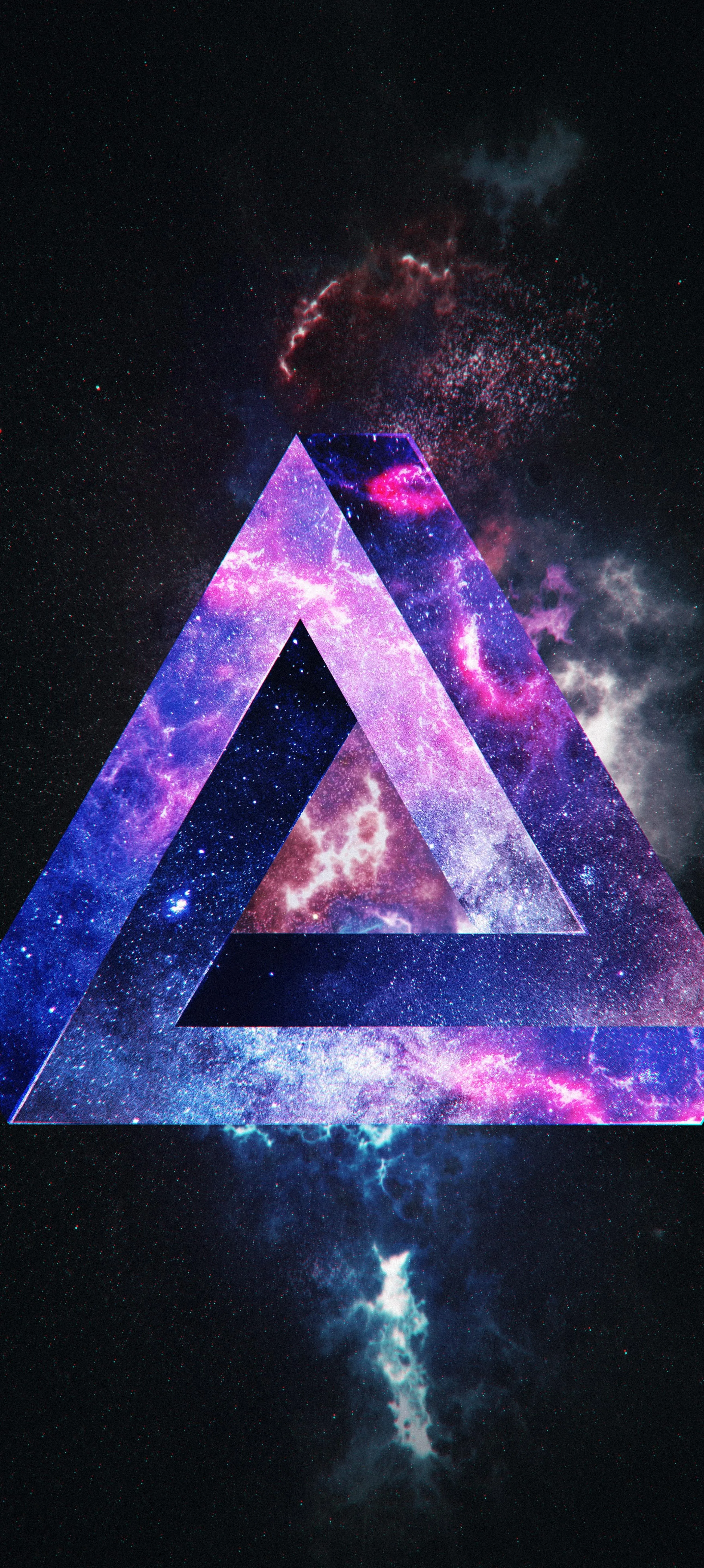 Neon Purple Triangle on Black for Futuristic Design