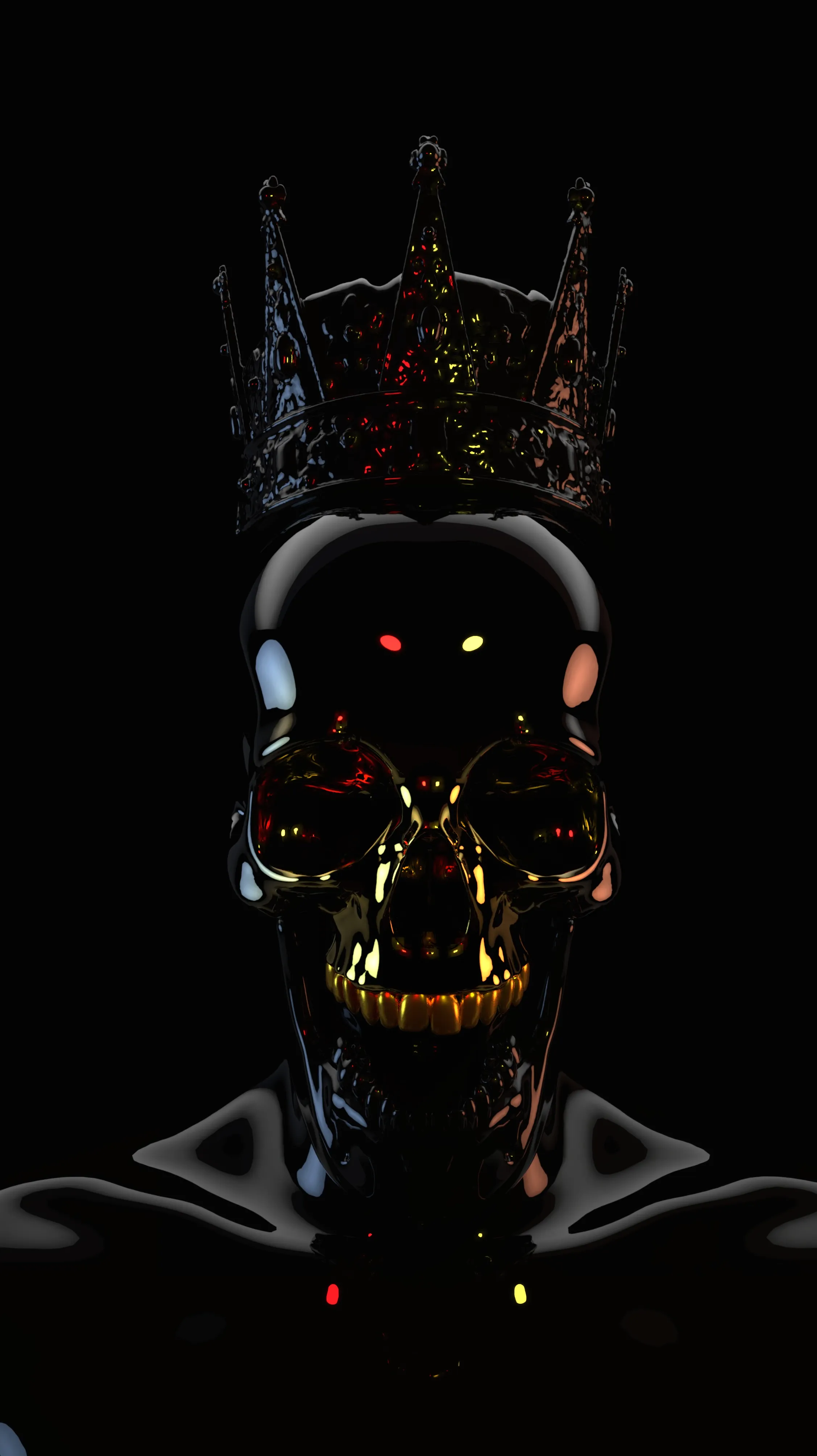 Neon Skull Futuristic Crown Art for Samsung S24 Ultra