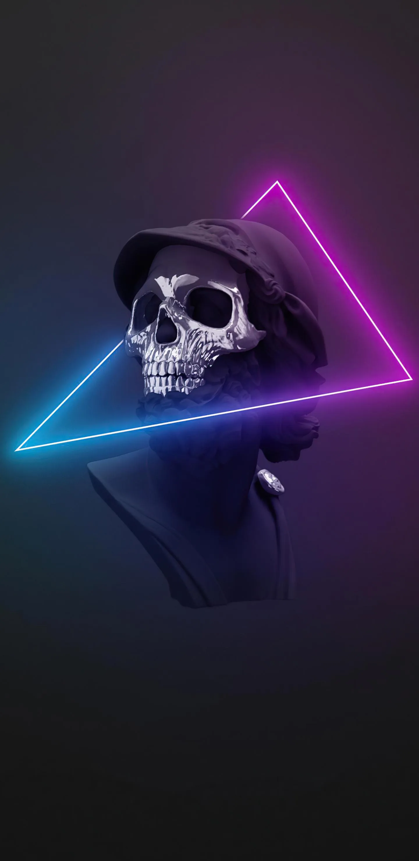 Neon Skull Triangle Wallpaper for Edgy Phone Style