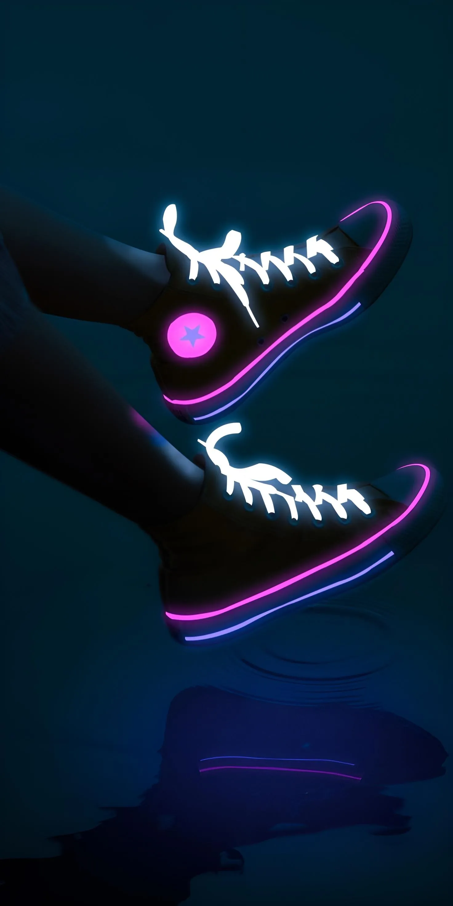 Neon Sneakers Dark Fantasy Aesthetic Background Wallpaper