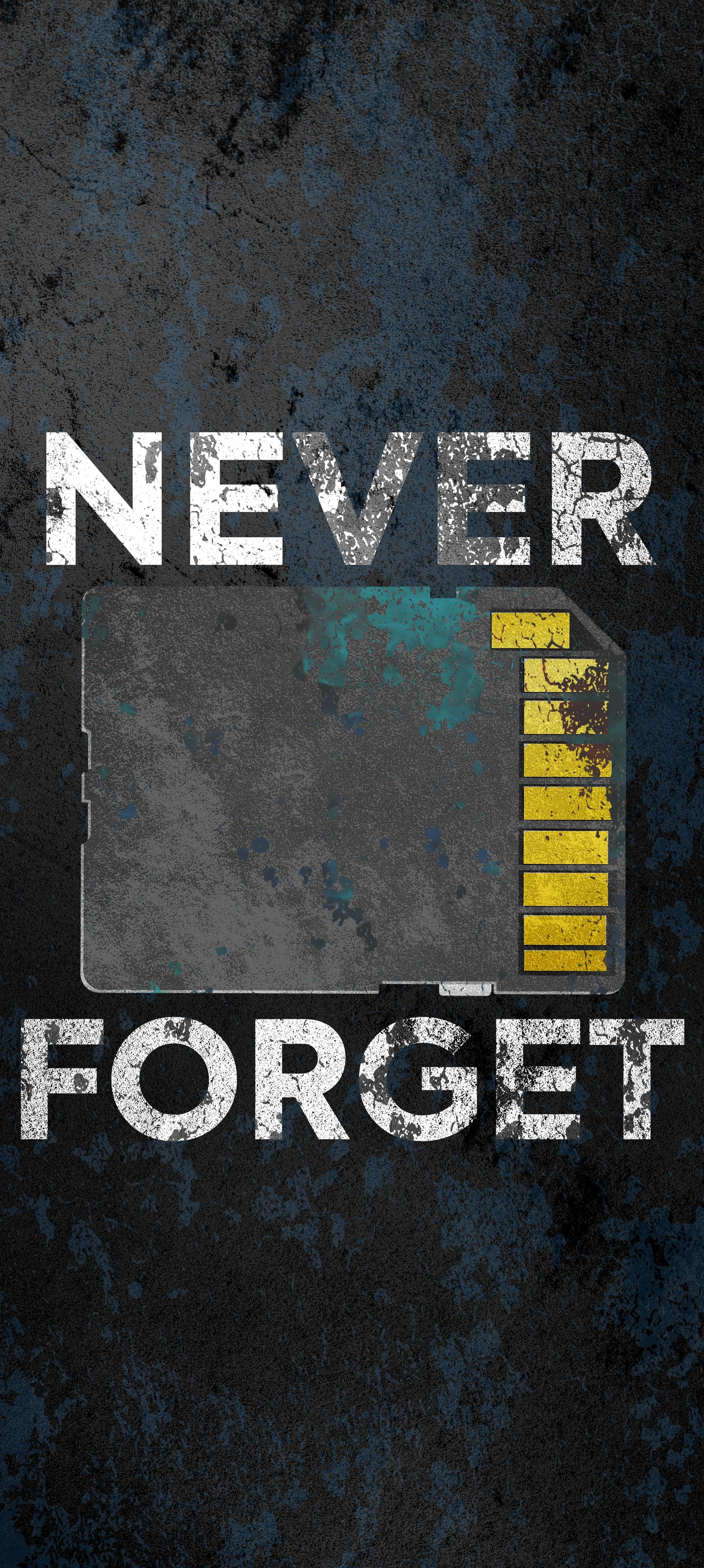 Never Forget Inspirational Quote on Grungy Wall Download