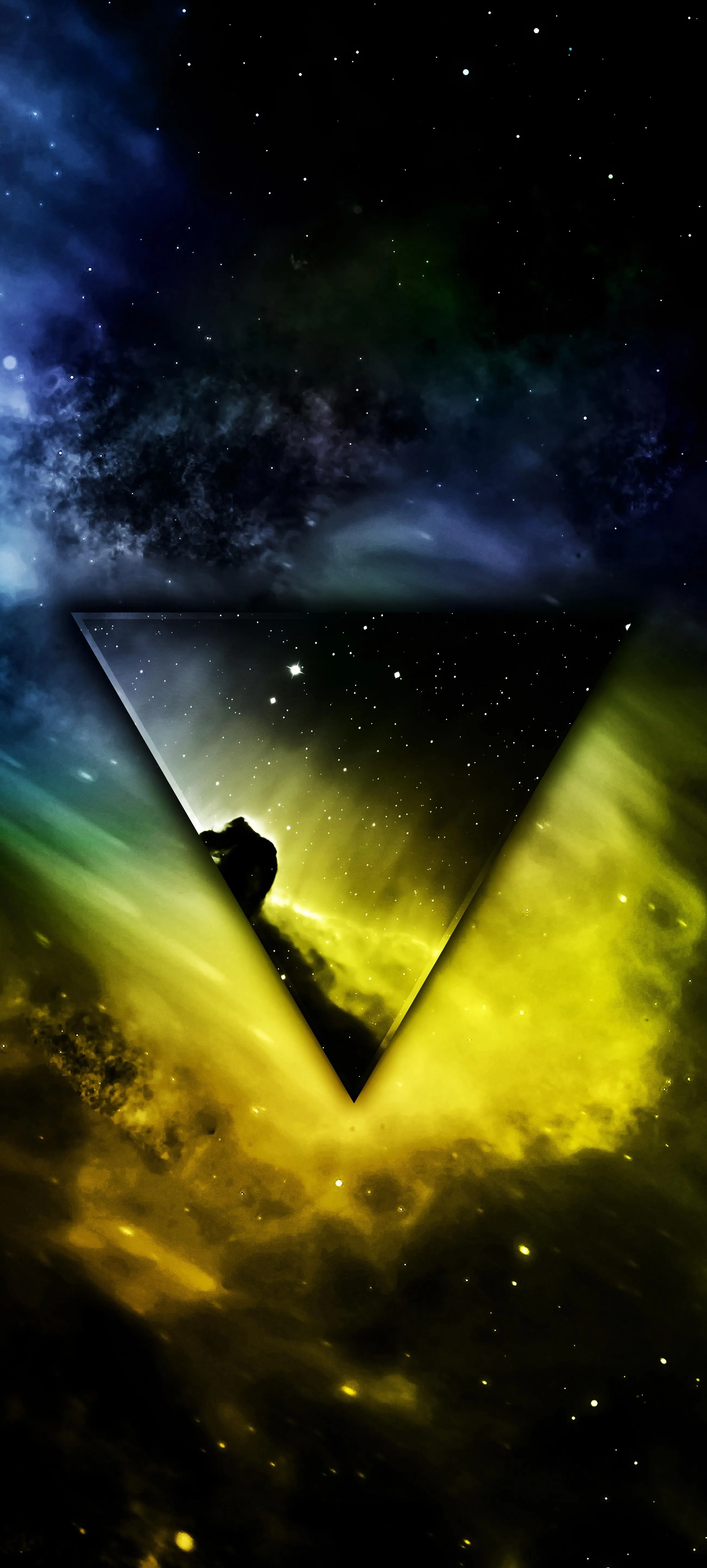 Night Sky with Bright Green and Yellow Northern Lights