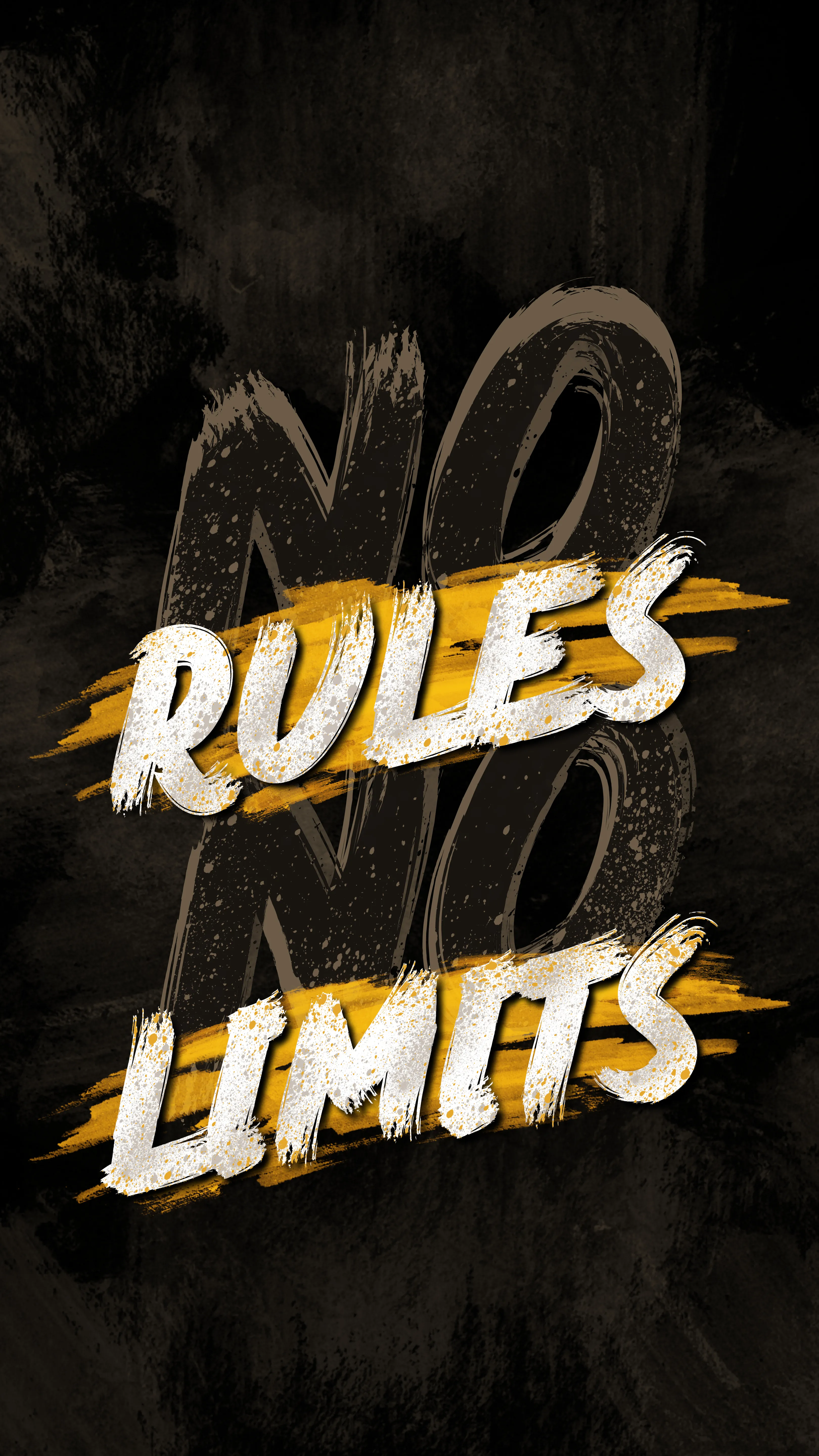 No Rules No Limits Motivational Urban Art Poster Wallpaper