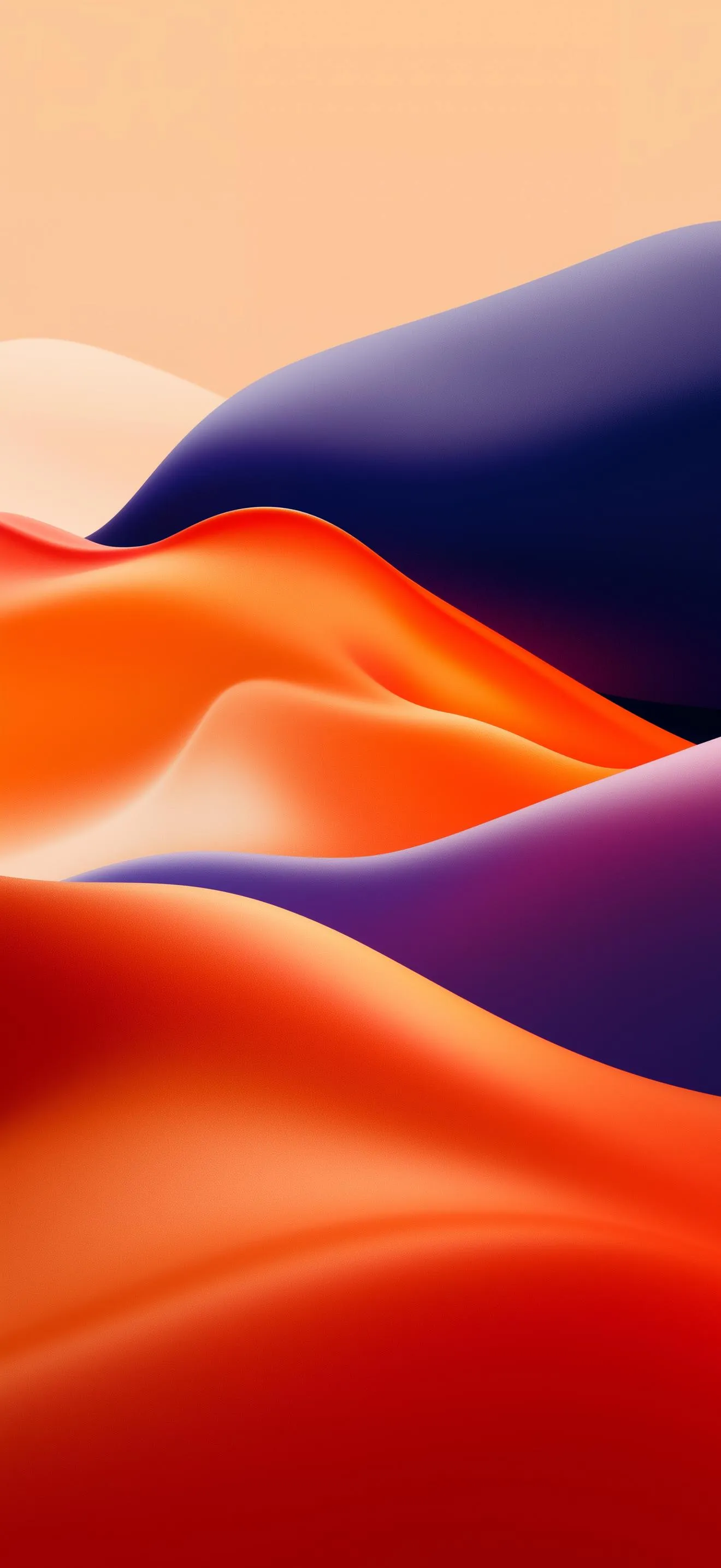 Orange and Blue Gradient Sand Dunes in Soft Light Wallpaper