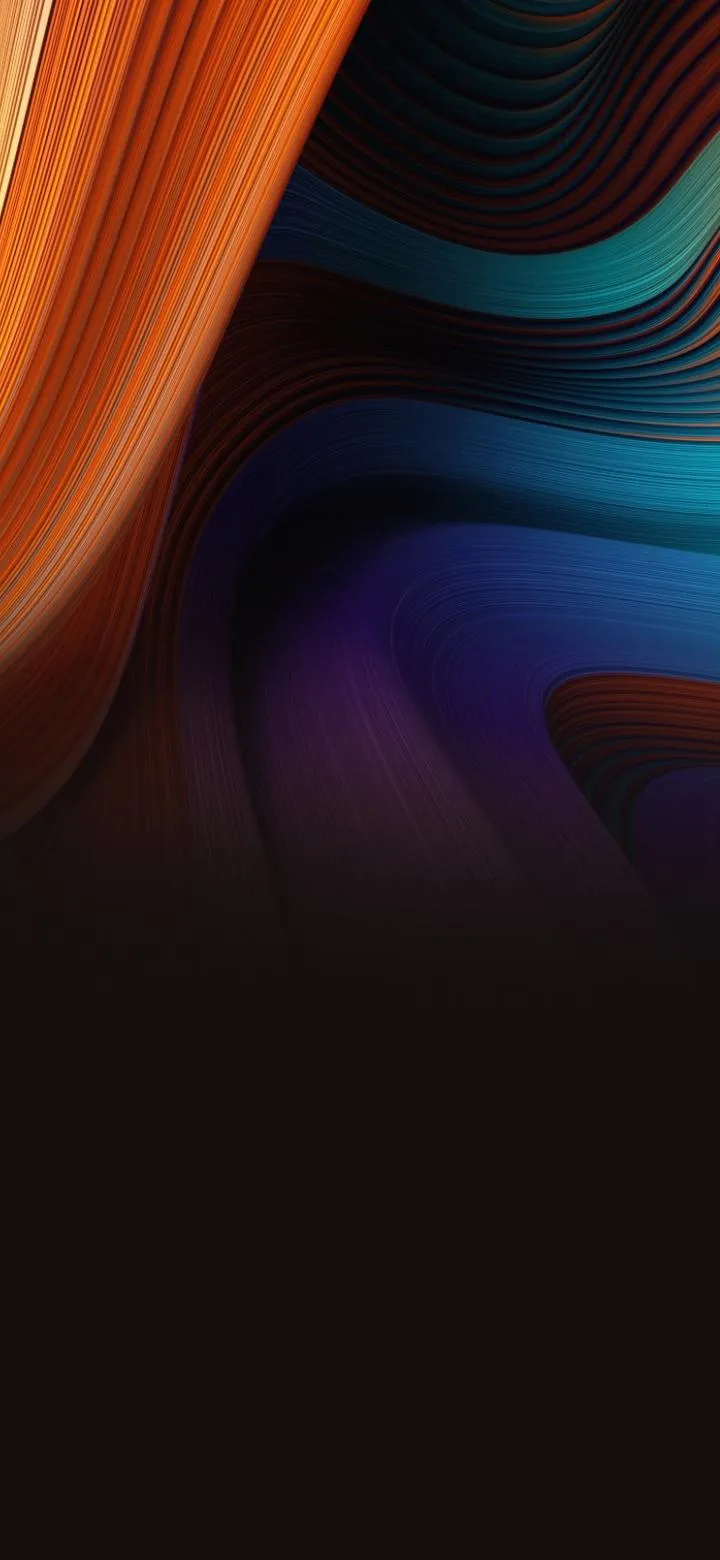 Orange and Blue Wave Pattern with Deep Contrast Wallpaper