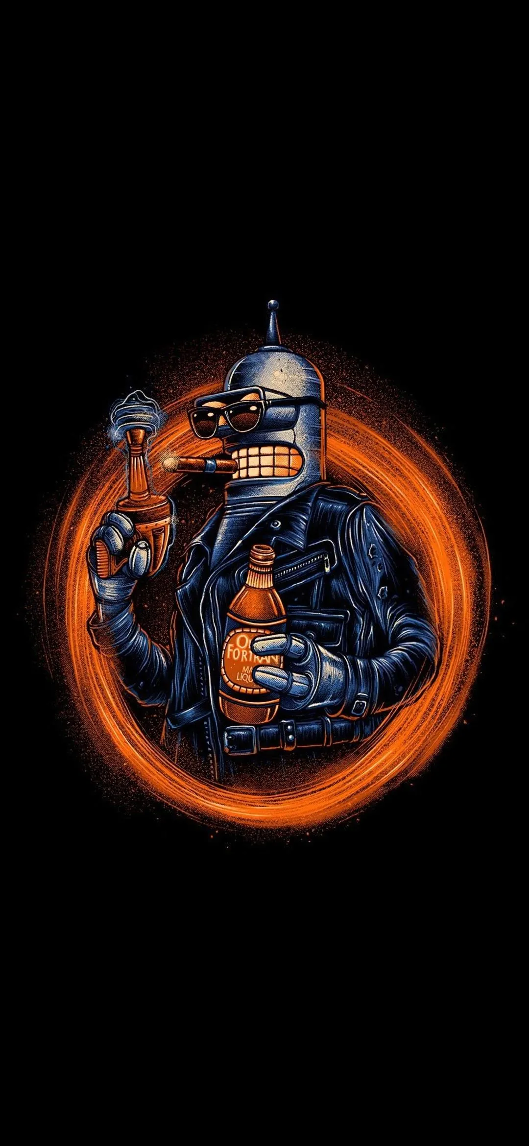 Orange Glowing Circle Surrounding Warrior Figure Wallpaper