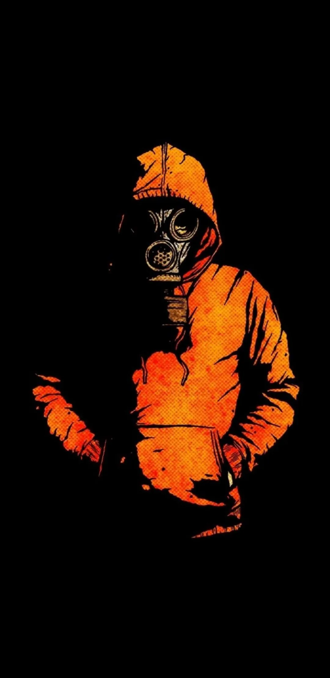 Orange Jacket Portrait Mobile Wallpaper for Phones
